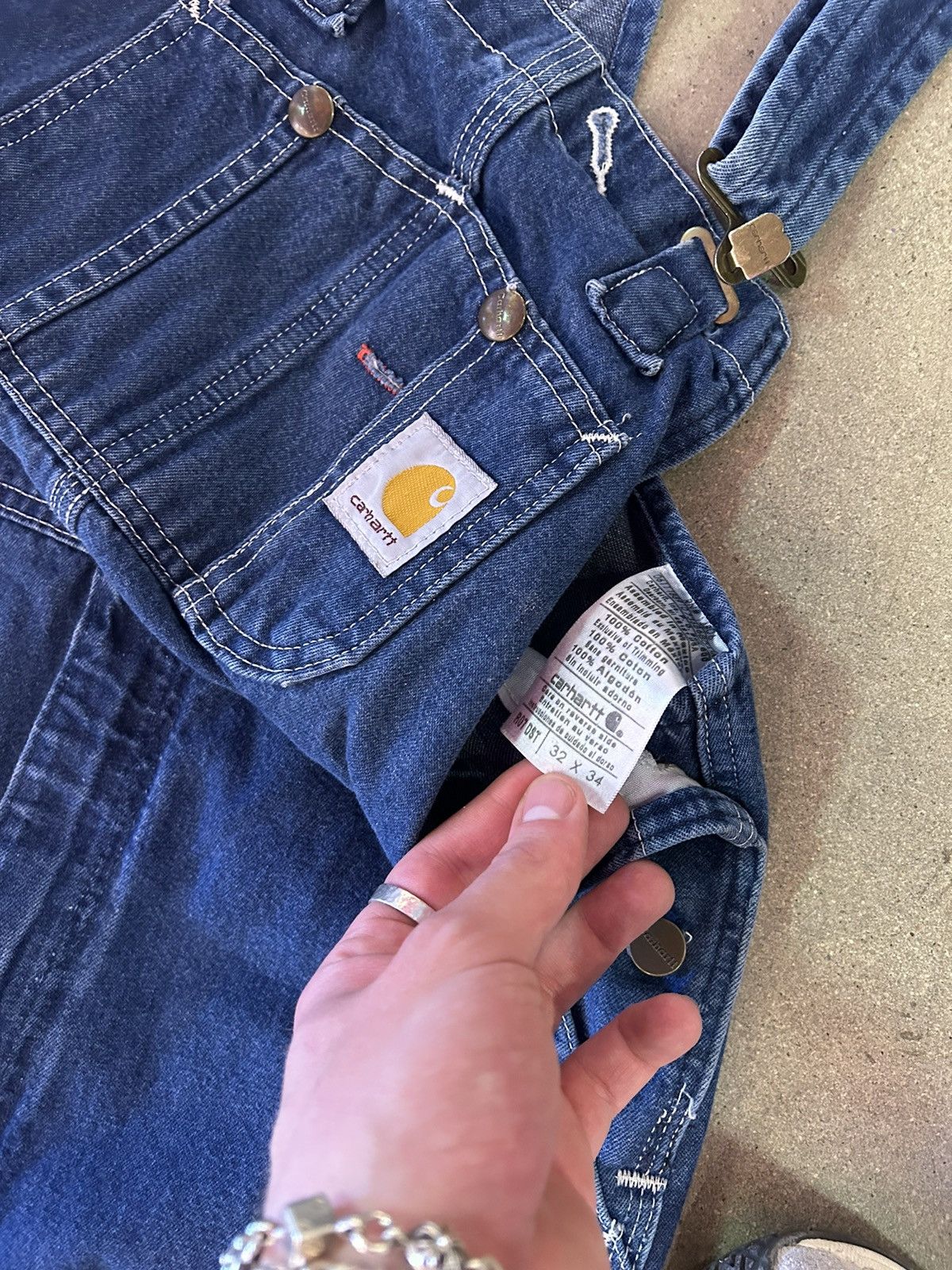 〜90s Carhartt Denim Painted Overalls Carhartt × Vintage 70s Painted Denim Carhartt Overalls | Grailed