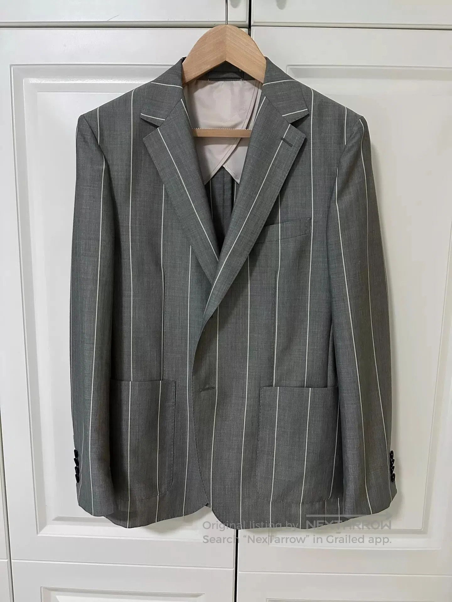 Salvatore Ferragamo Gray Pinstripe Formal Blazer. Size US M / EU 48-50 / 2 - 1 Thumbnail