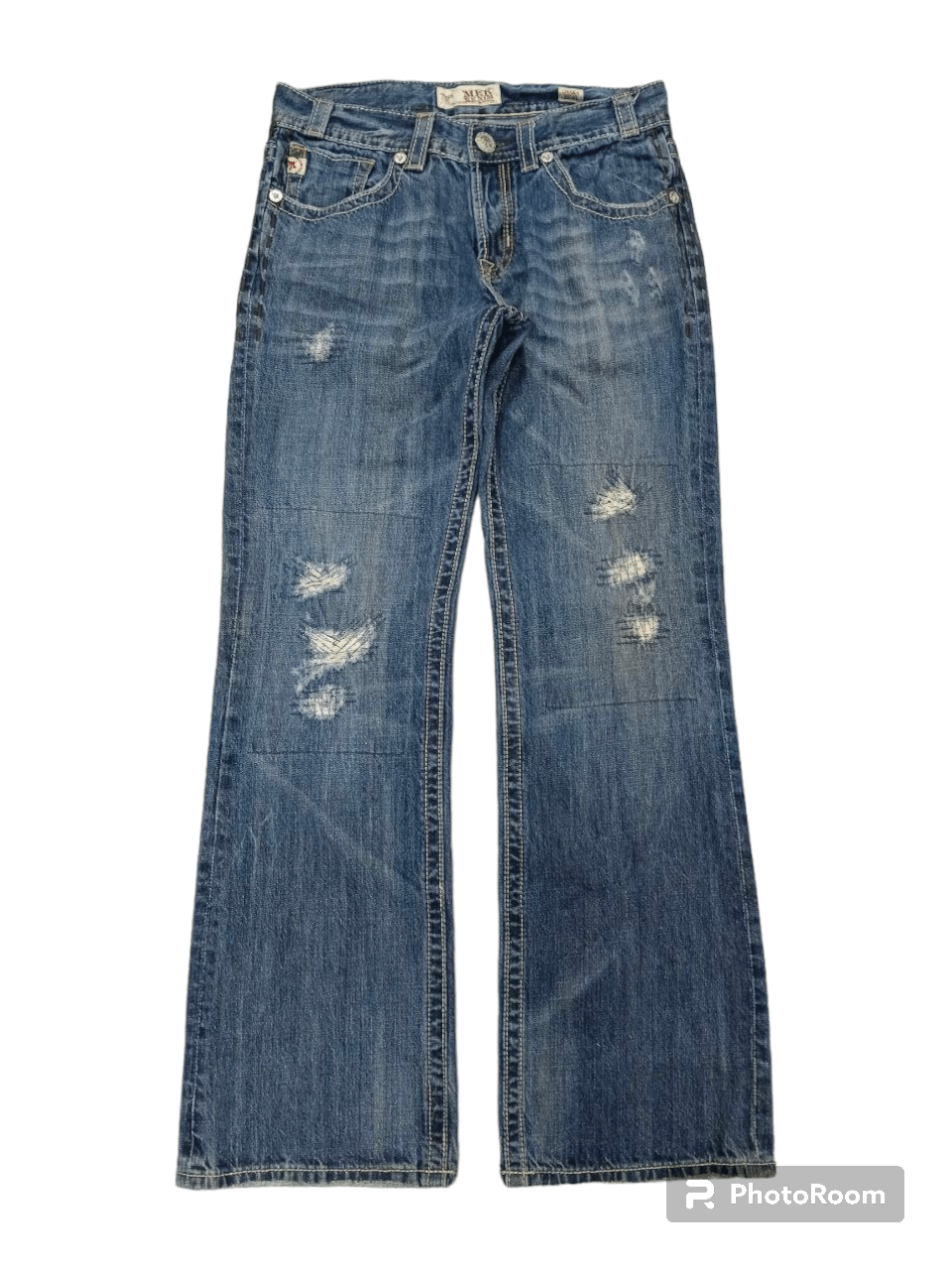 Japanese Brand FLARE SICK PACTHWORK MEK DENIM Size US 32 / EU 48 - 1 Thumbnail