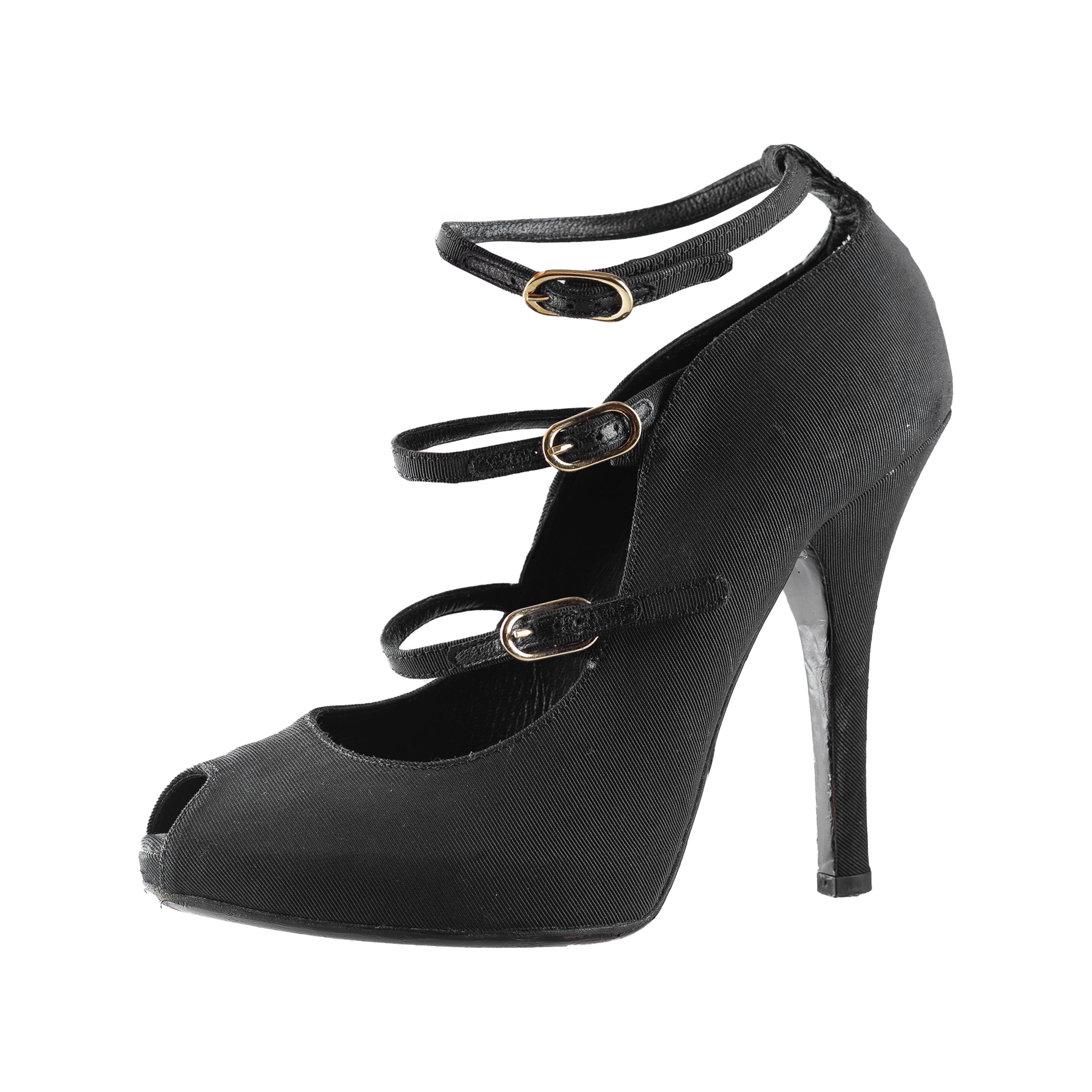 Dolce & Gabbana Dolce & Gabbana Black Vintage Ribbed Silk Pumps Size US 6 / IT 36 - 1 Thumbnail
