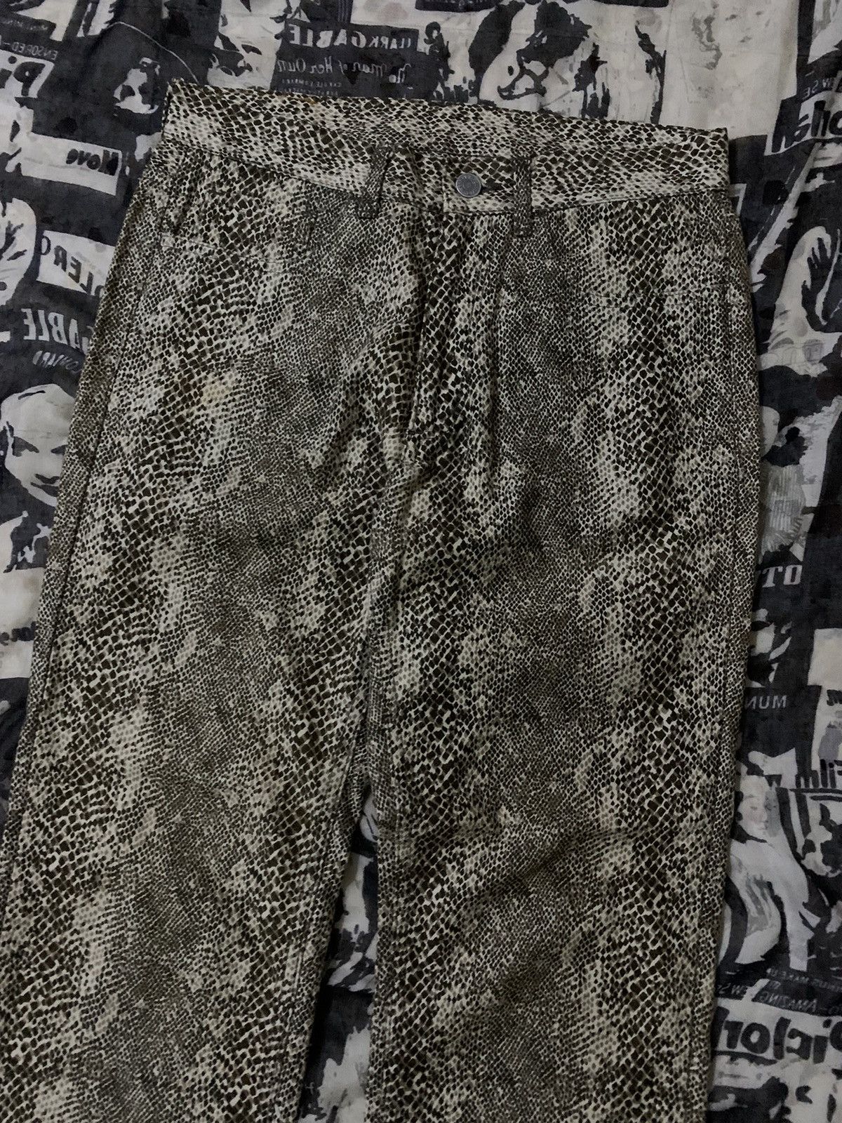 Tornado Mart 💥Avant Garde Japanese World Wide Snakeskin Print Pant Size US 29 - 5 Thumbnail