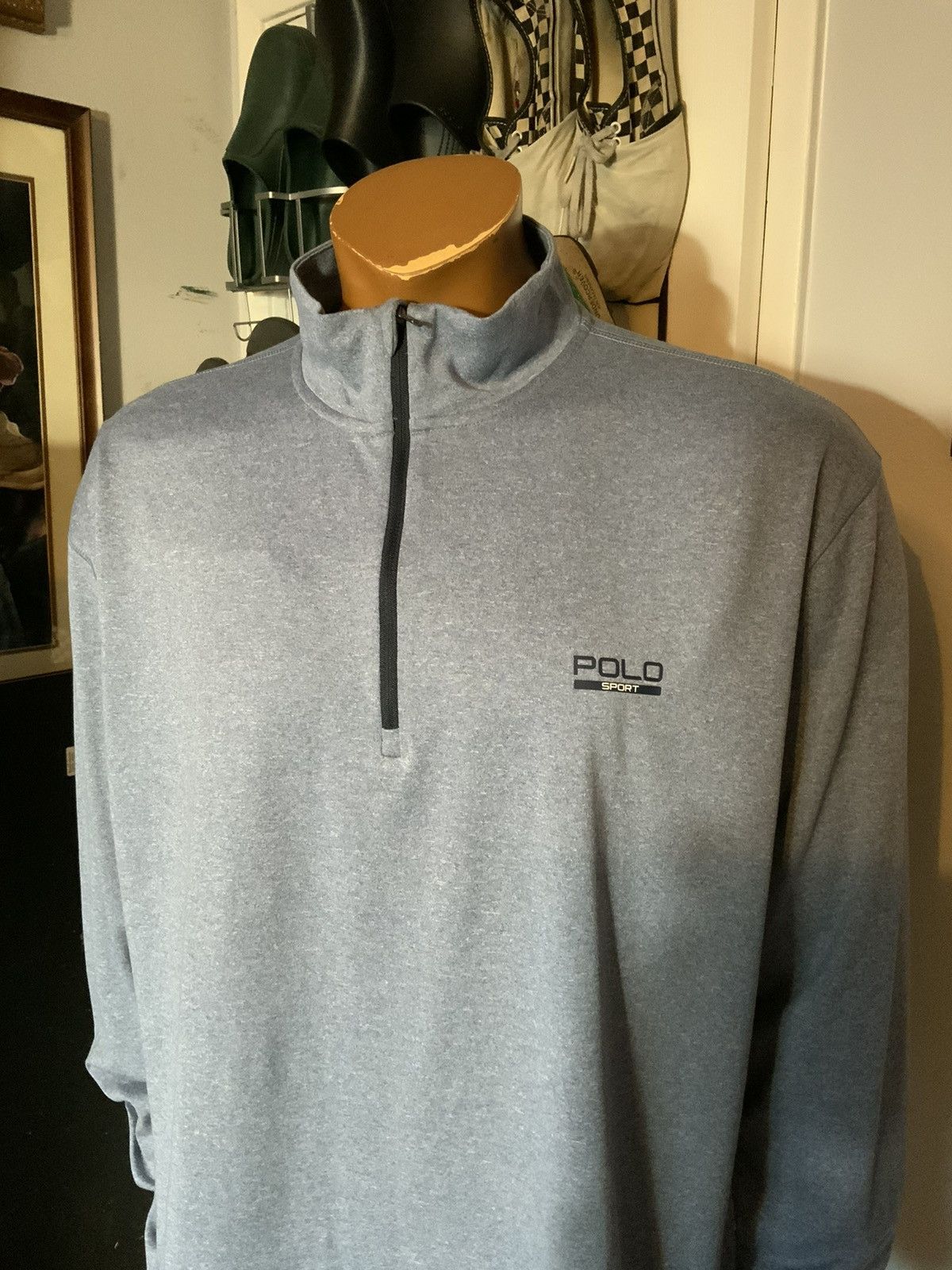 Polo Ralph Lauren × Ralph Lauren Sport Polo Sport Performance Thermovent 1/4 Zip Blue Pullover Size US XL / EU 56 / 4 - 9 Thumbnail