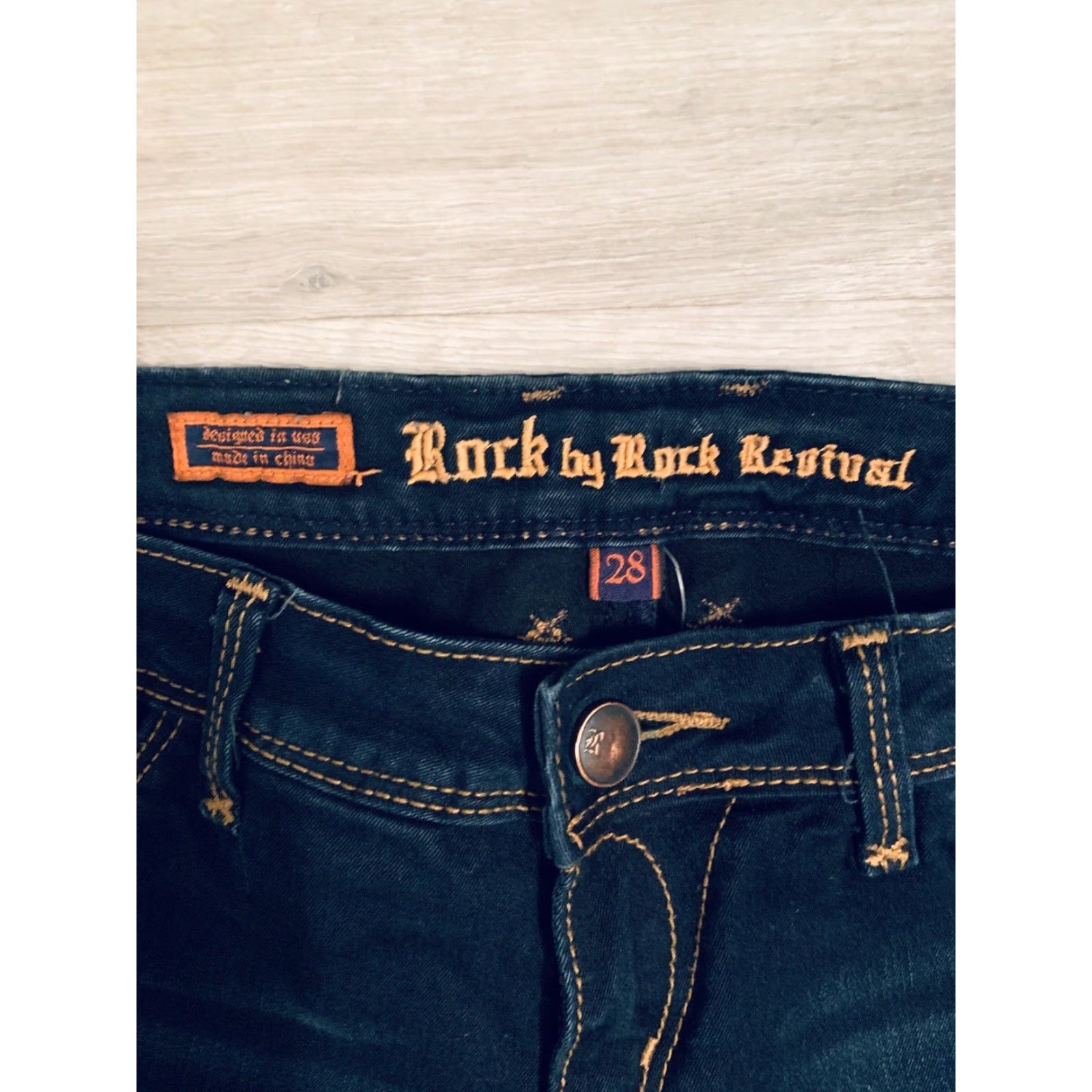 Vintage Rock Revival Rock Carla Dark Wash Legging Size 28 Inseam 29 Jeans Women Regular Cotton Elastin Denim Pockets Rock Theme 90s? Size 28" / US 6 / IT 42 - 2 Thumbnail