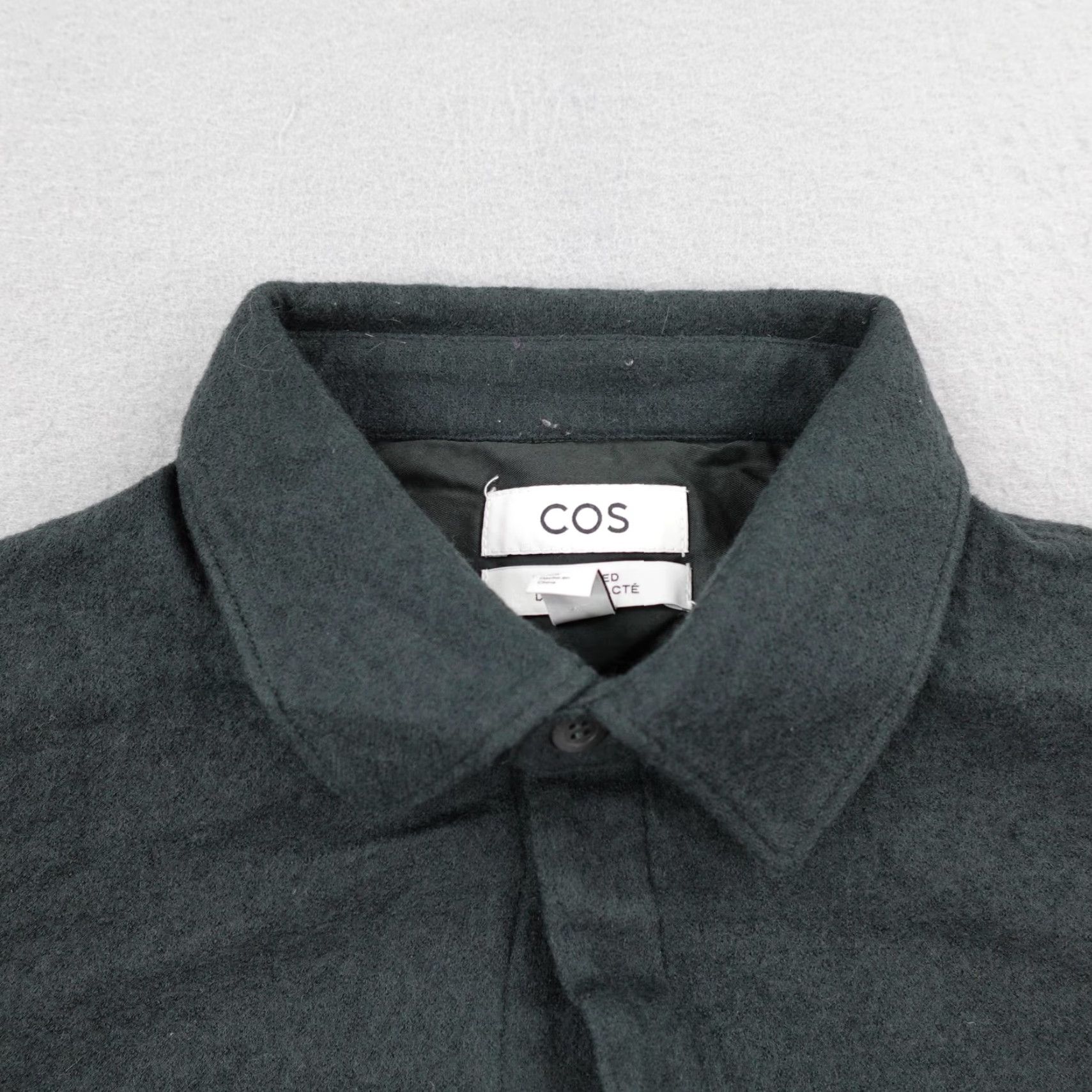 Cos COS Button-Up Shirt Mens Medium Green Flannel Relaxed Fit Wool Cotton Blend Long Sleeve Size US M / EU 48-50 / 2 - 2 Thumbnail