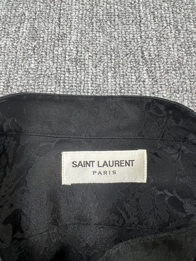Yves Saint Laurent Saint Laurent size 36 22ss Mulberry Silk Flower Bush Shirt Size US M / EU 48-50 / 2 - 3 Thumbnail
