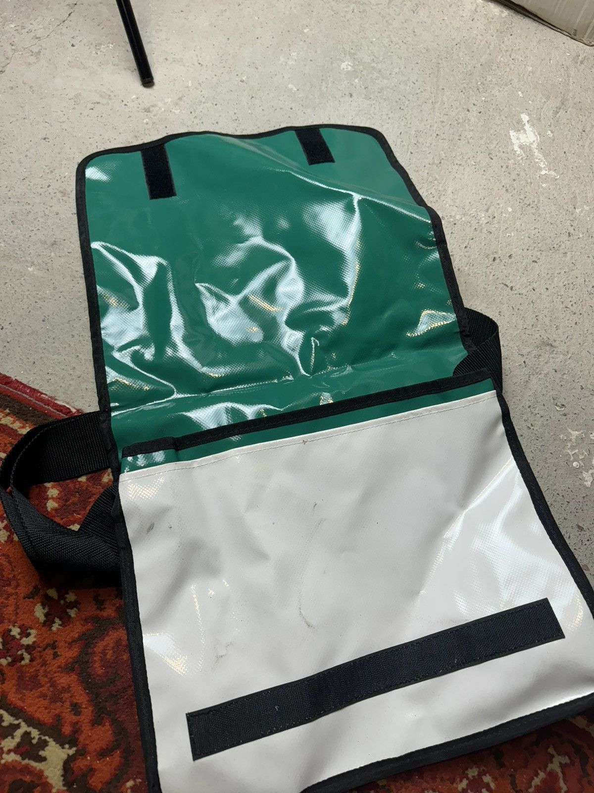 Japanese Brand × Vintage Vintage Y2K Raincoat Fraitag Style Green Midi Messenger Bag Size ONE SIZE - 4 Thumbnail
