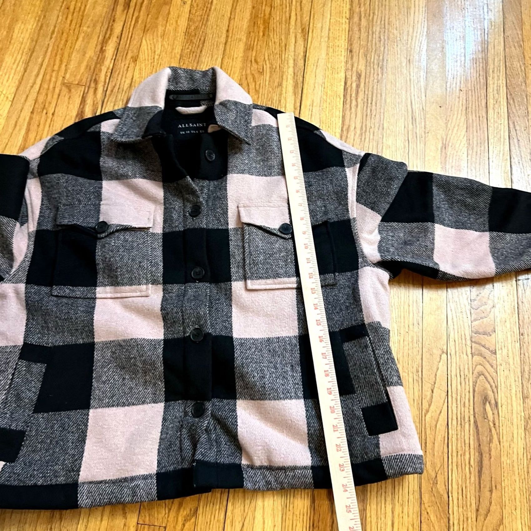Allsaints VINTAGE AllSaints Jacket Womens 6 Luella Plaid Collared Button Front Lined Small Size M / US 6-8 / IT 42-44 - 7 Thumbnail