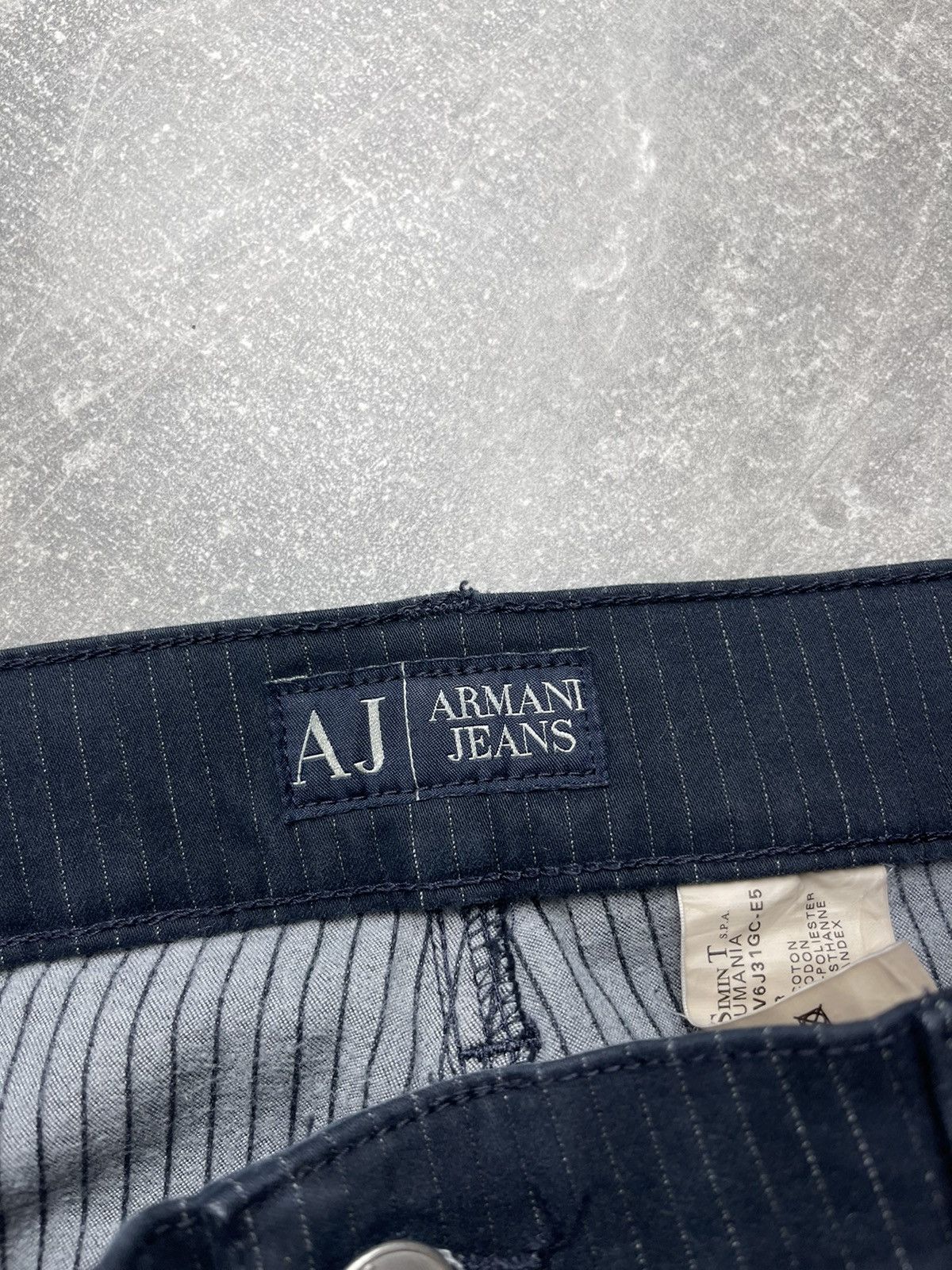 Armani × Vintage Armani Jeans Vintage Corduroy Pants Pinstripe Navy Blue Size US 38 / EU 54 - 11 Thumbnail