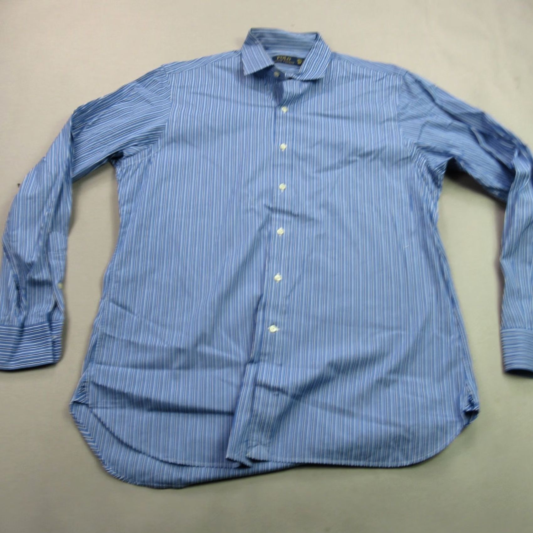 Polo Ralph Lauren Polo Ralph Lauren Shirt Mens Blue Long Sleeve Button Up 16.5 Large Casual Knitted 100% Cotton 4 Seasons Regular Fit Size US L / EU 52-54 / 3 - 2 Thumbnail