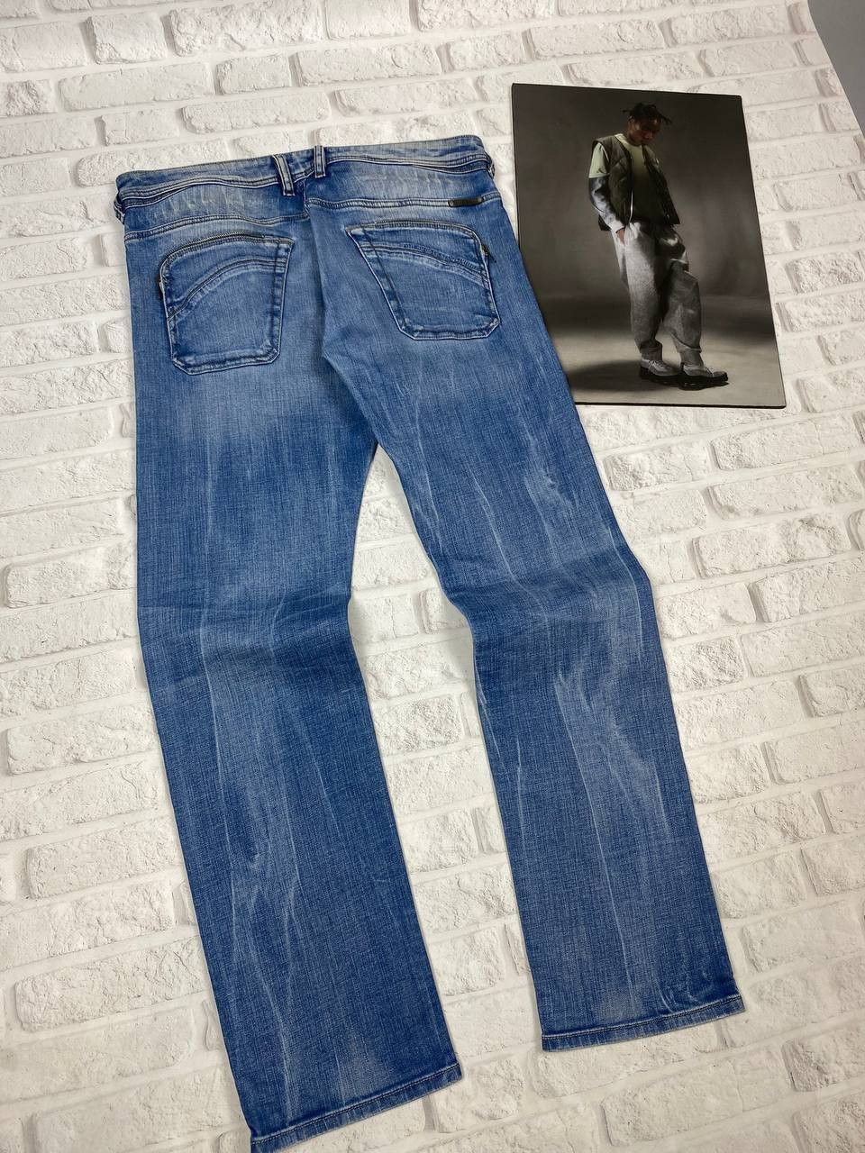 Diesel Diesel Poiak Jeans Mens Acid Washed Tapered Zipper Pockets Size US 34 / EU 50 - 3 Thumbnail