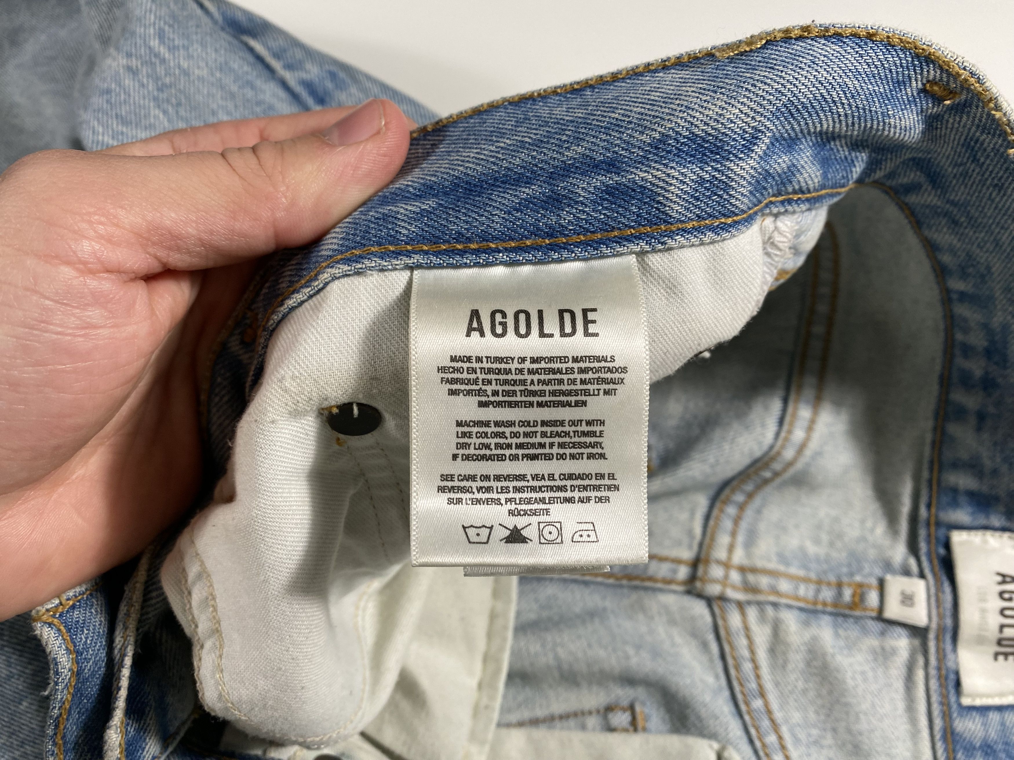 Agolde Agolde Pre-distressed Lana jeans in Riptide colorway 34x29 Size 34" / US 12 / IT 48 - 4 Thumbnail