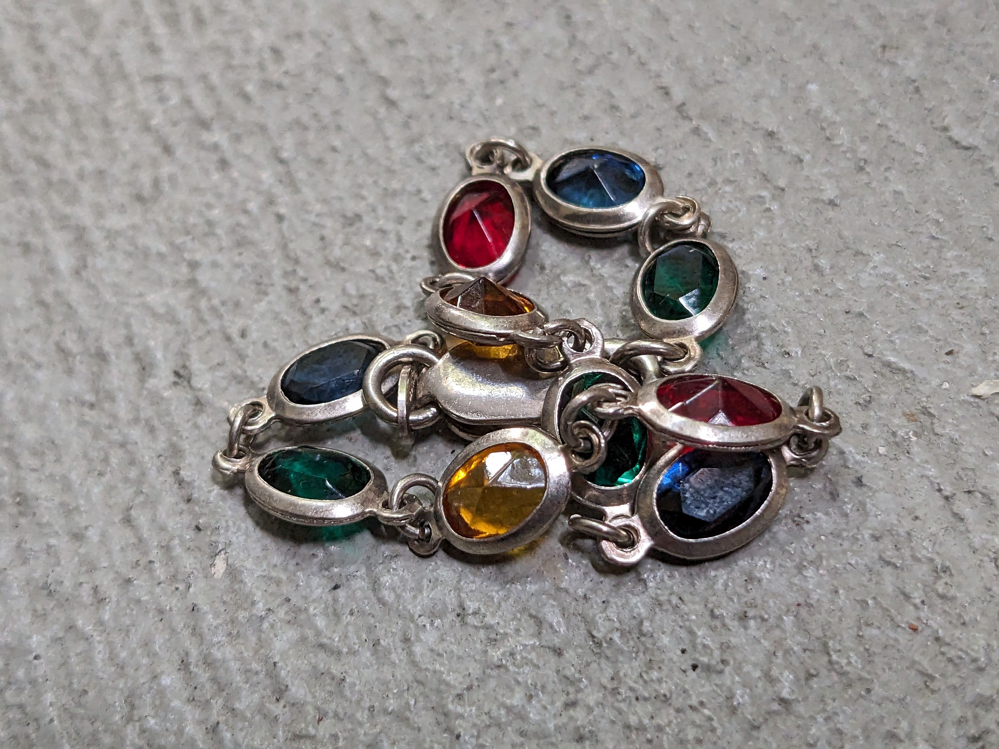Jewelry Vintage Sterling Silver Bracelet 7.25" Milor Italy Rainbow Size ONE SIZE - 9 Thumbnail
