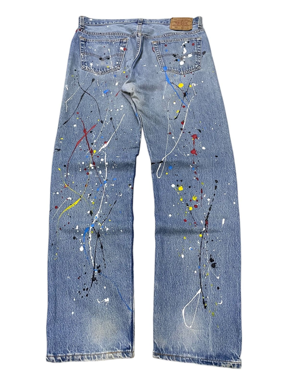 Hysteric Glamour × Levi's × Seditionaries Vintage Levis 501 Riot Poems Paint Splatter Jeans Size US 34 / EU 50 - 2 Thumbnail