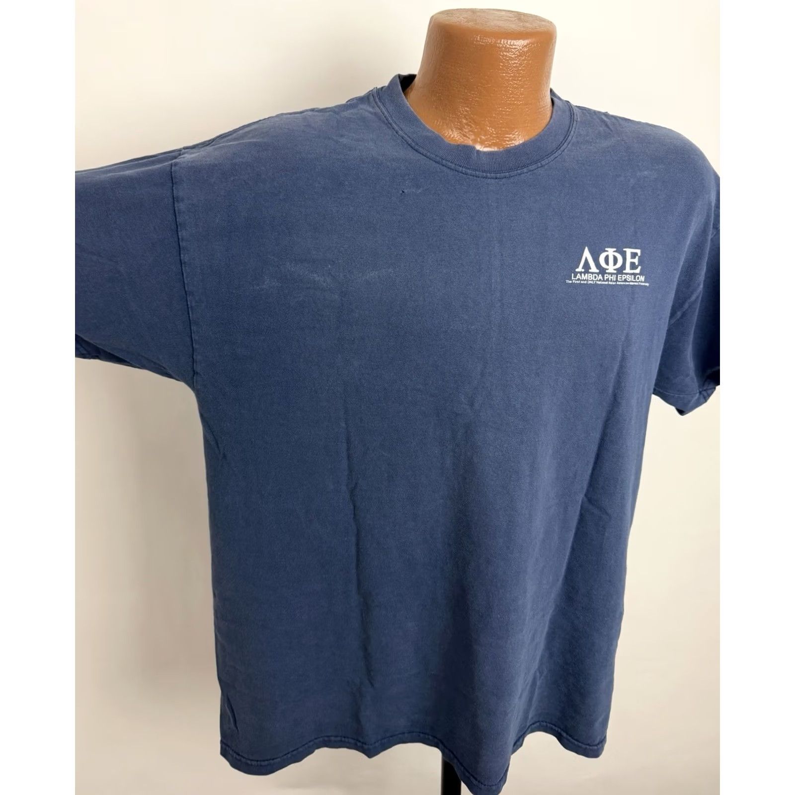 Vintage Vintage Fraternity Shirt Mens Large 90s Y2K Faded Navy Blue Size US L / EU 52-54 / 3 - 5 Thumbnail