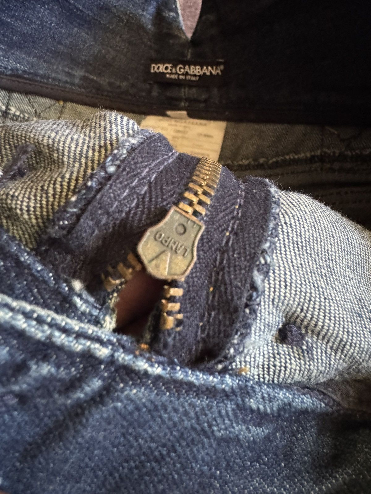 Dolce & Gabbana Vintage Navy Military Style Button Front Denim Jeans Size 27" / US 4 / IT 40 - 12 Thumbnail