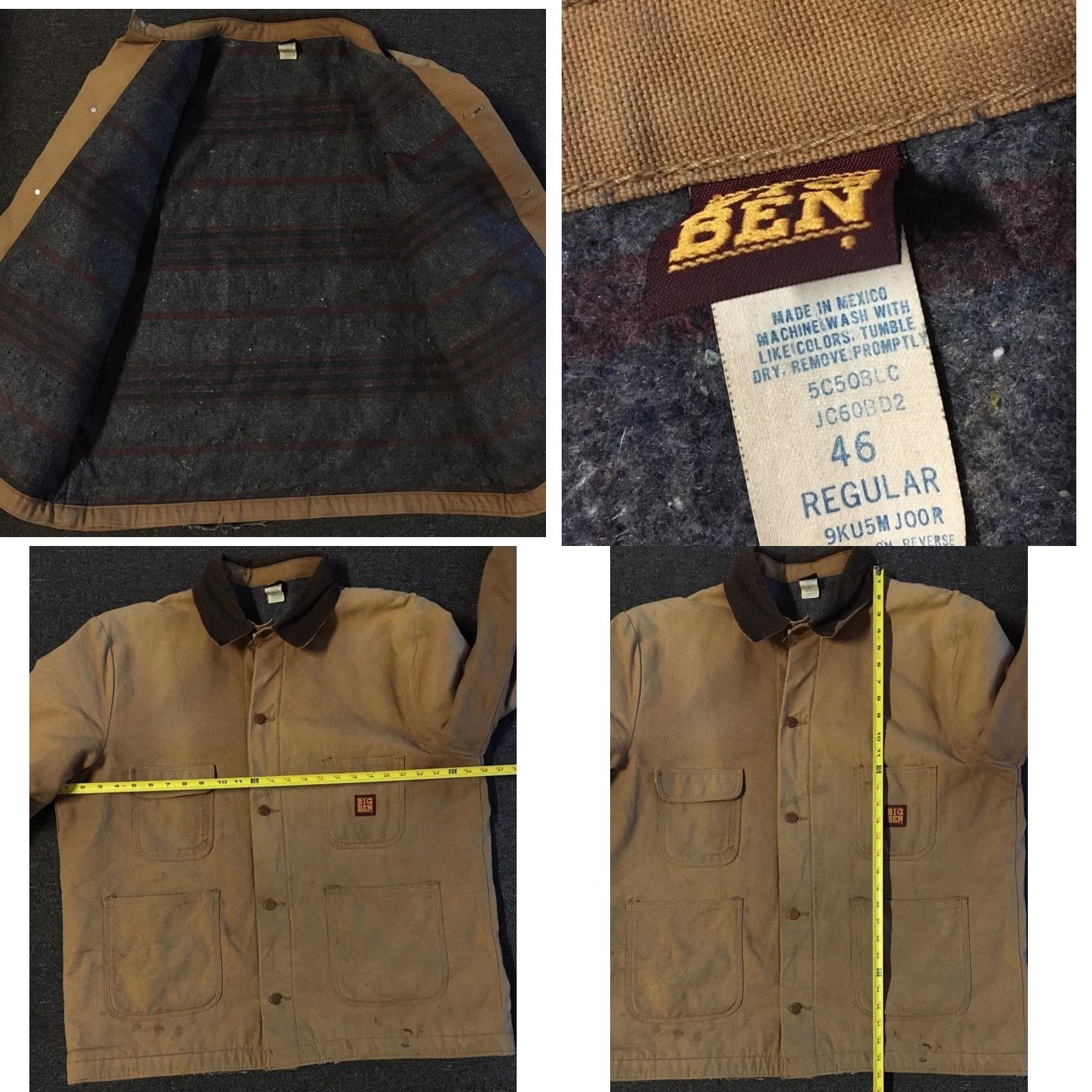 Vintage VINTAGE 90s Big Ben Faded Distress Chore Jacket 46 Work Grunge Biker Trucker 80s Size US S / EU 44-46 / 1 - 11 Thumbnail