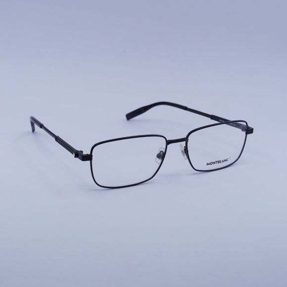 Montblanc Montblanc MB0029O 004 Eyeglasses Black 58mm Rectangle Frame Size ONE SIZE - 5 Thumbnail