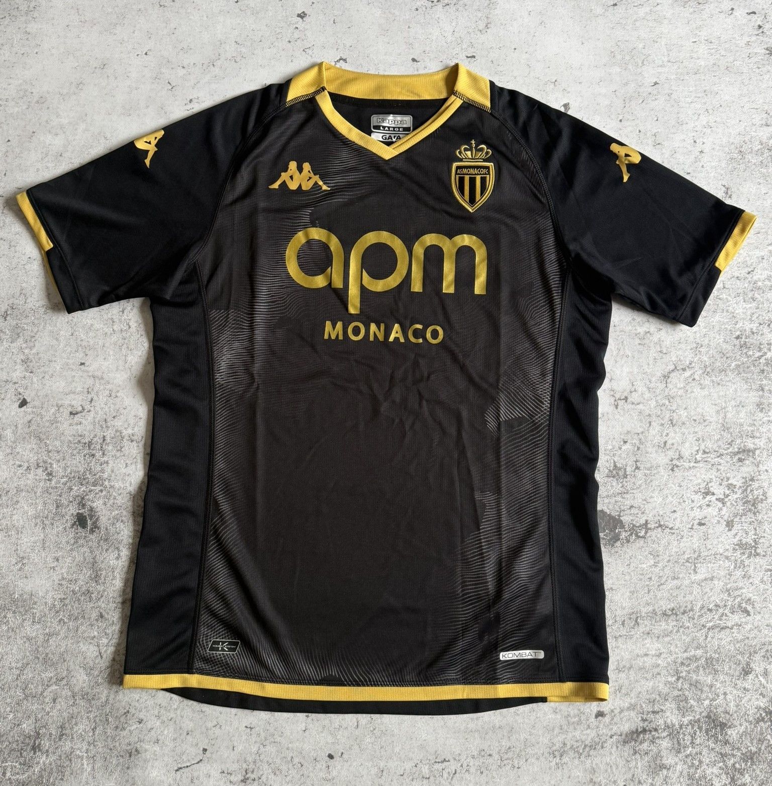 Kappa AS Monaco 2023/2024 Away Jersey Shirt Black Gold Kappa M Size US M / EU 48-50 / 2 - 1 Thumbnail