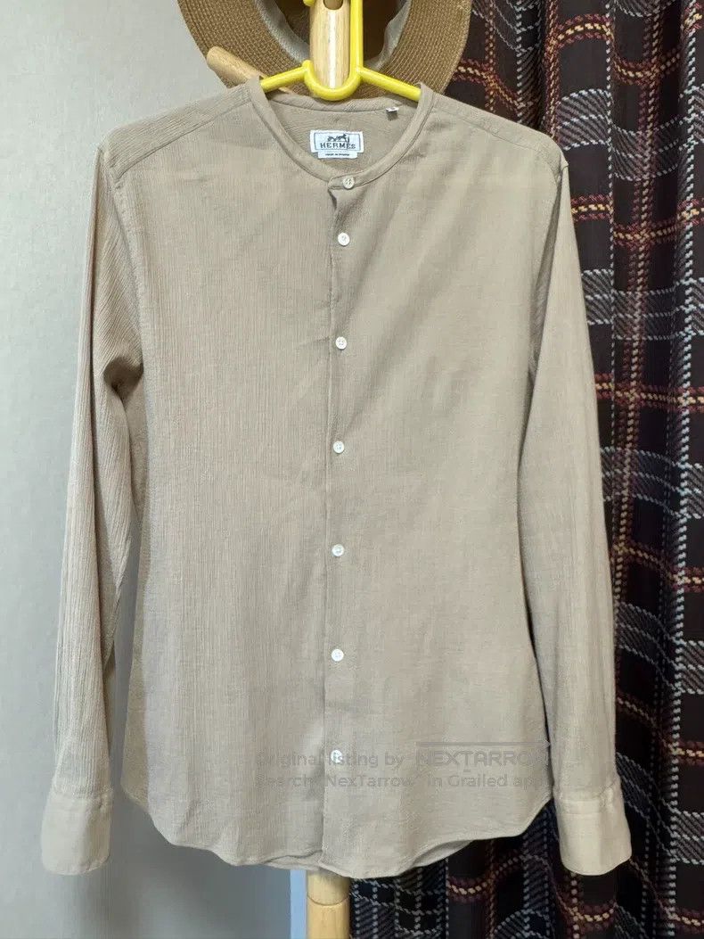Hermes Hermes size 41 Casual shirt with pleated water wave design Size US L / EU 52-54 / 3 - 1 Thumbnail