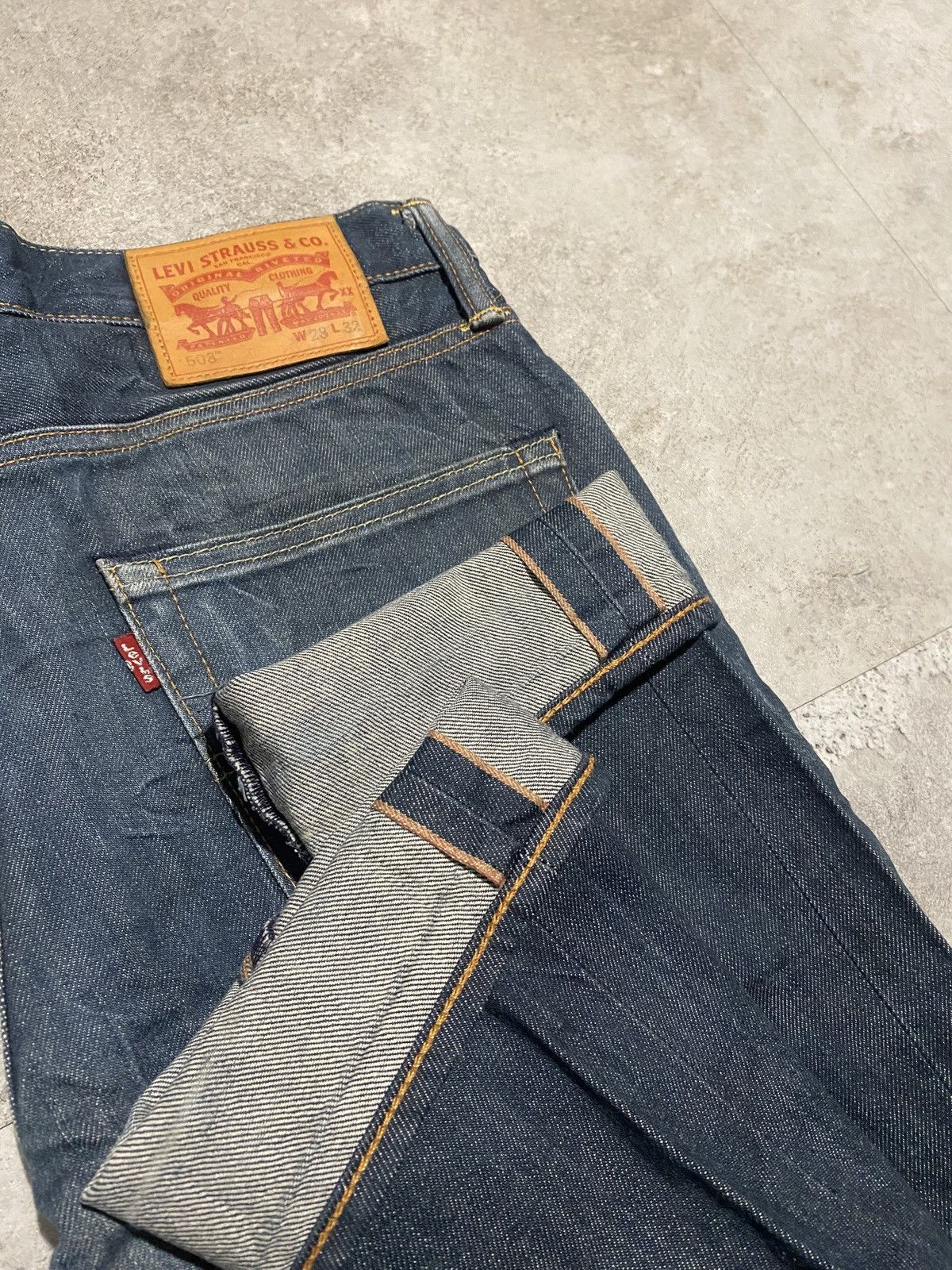 Levi's Levi’s 508 selvedge denim Japan blue navy green dark big E Size US 28 / EU 44 - 1 Thumbnail
