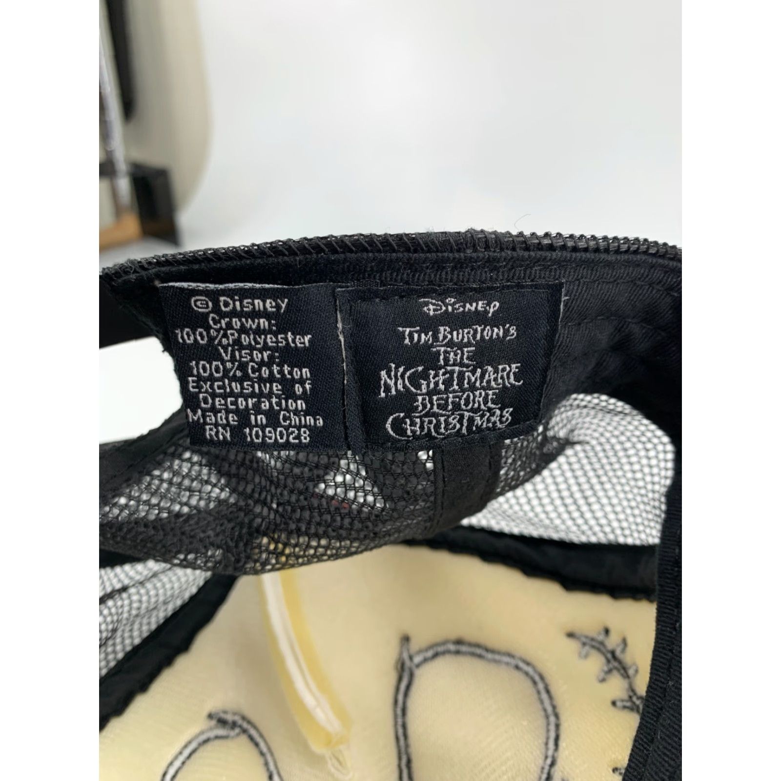 Disney Disney Trucker Hat Men Black Tim Burtons The Nightmare Before Christmas Adjustable Snapback Hat Size ONE SIZE - 5 Thumbnail