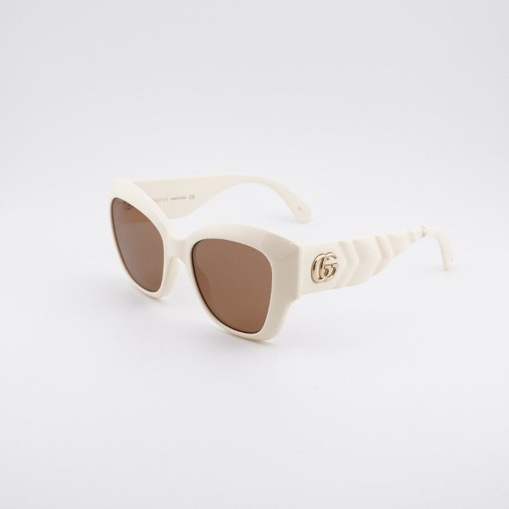 Gucci GG0808S 002 Cat Eye Sunglasses - Ivory/ Brown Gucci GG0808S 002 53[]20 145 Womens Brown Ivory Brand New  main image 3