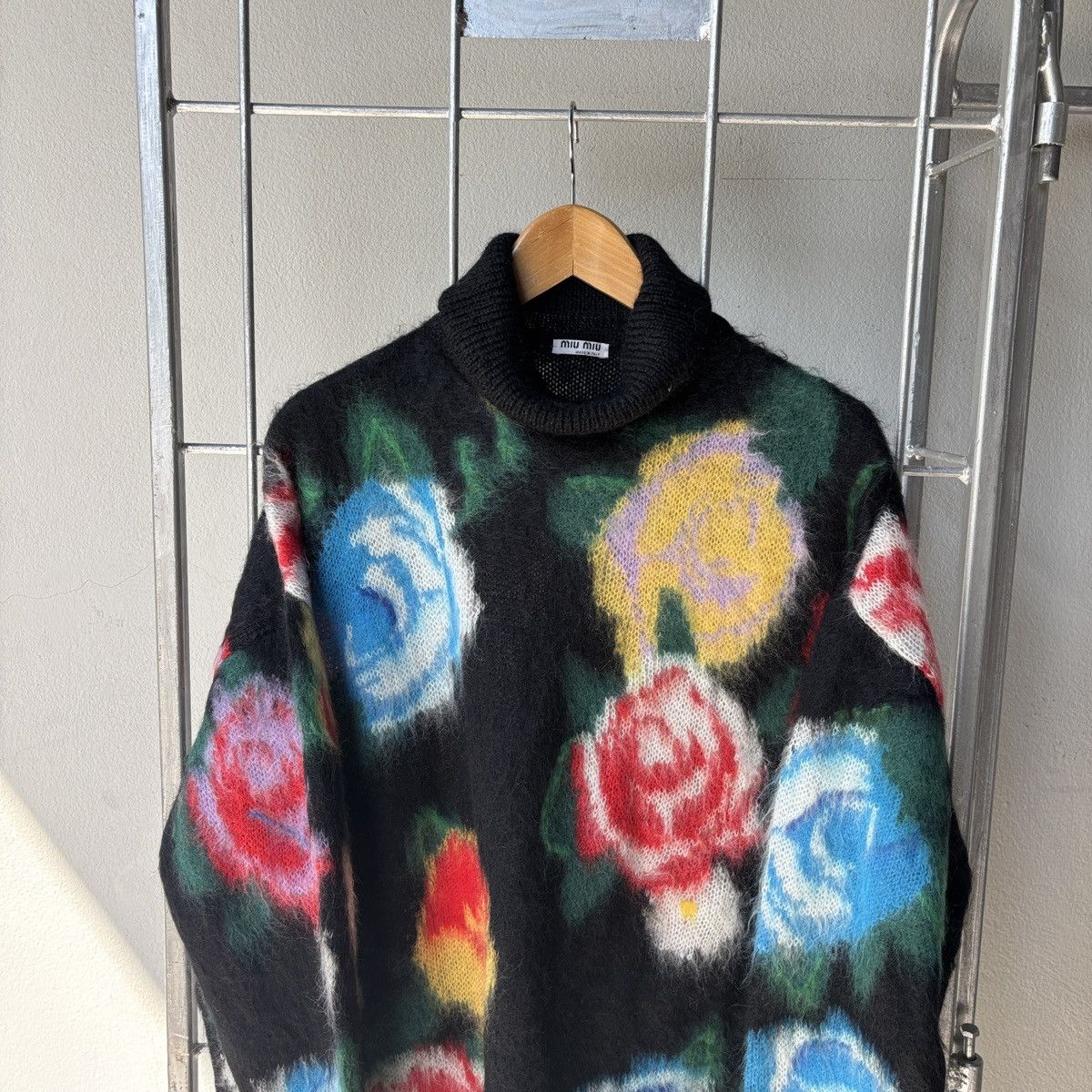 Miu Miu Miu Miu Roses Intarsia Mohair Sweater Size ONE SIZE - 4 Thumbnail
