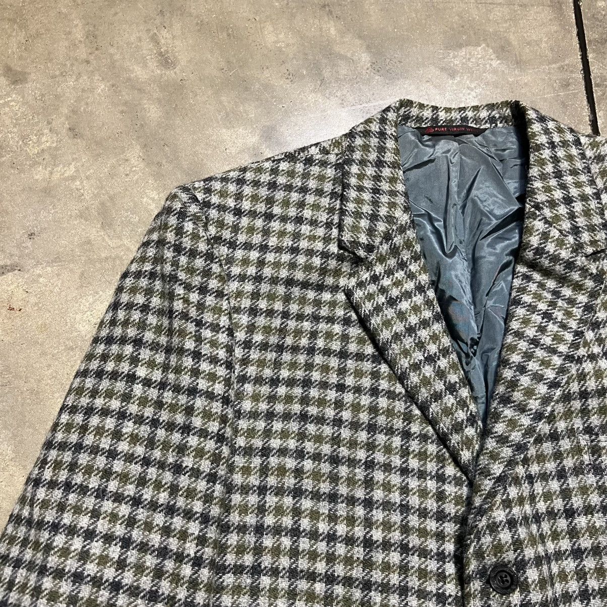 Hart Schaffner Marx Vintage Hart Schaffner Mark Houndstooth Wool Blazer Jacket Size 44R - 3 Thumbnail