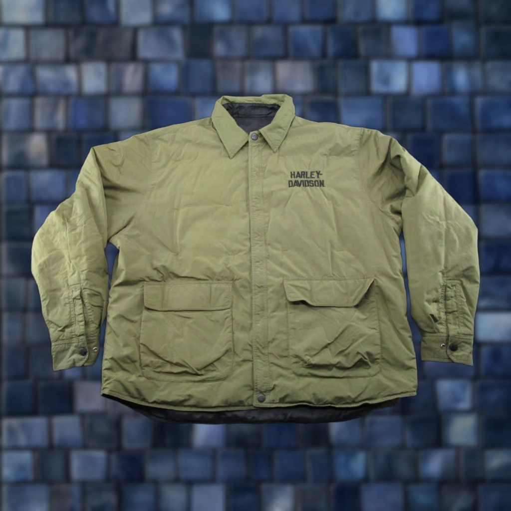 Harley Davidson Harley-Davidson Jacket Reversible Women’s 22L Army Green Damaged Thrash DAMAGED THRASH Read Size 3XL / US 20-22 - 1 Thumbnail