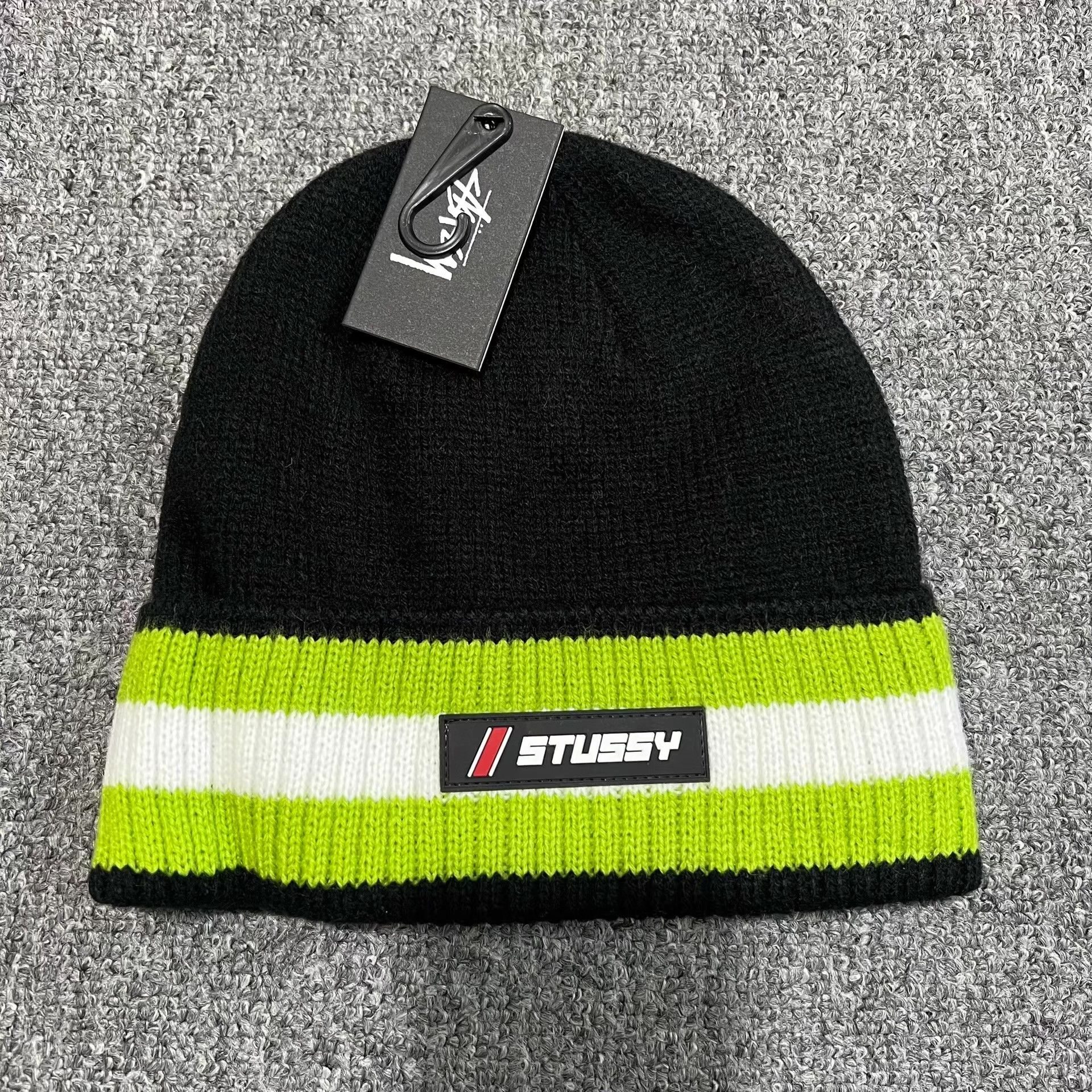 Stussy Stussy Rubber Logo Color Block Knit Beanie Q7 Size ONE SIZE - 4 Thumbnail