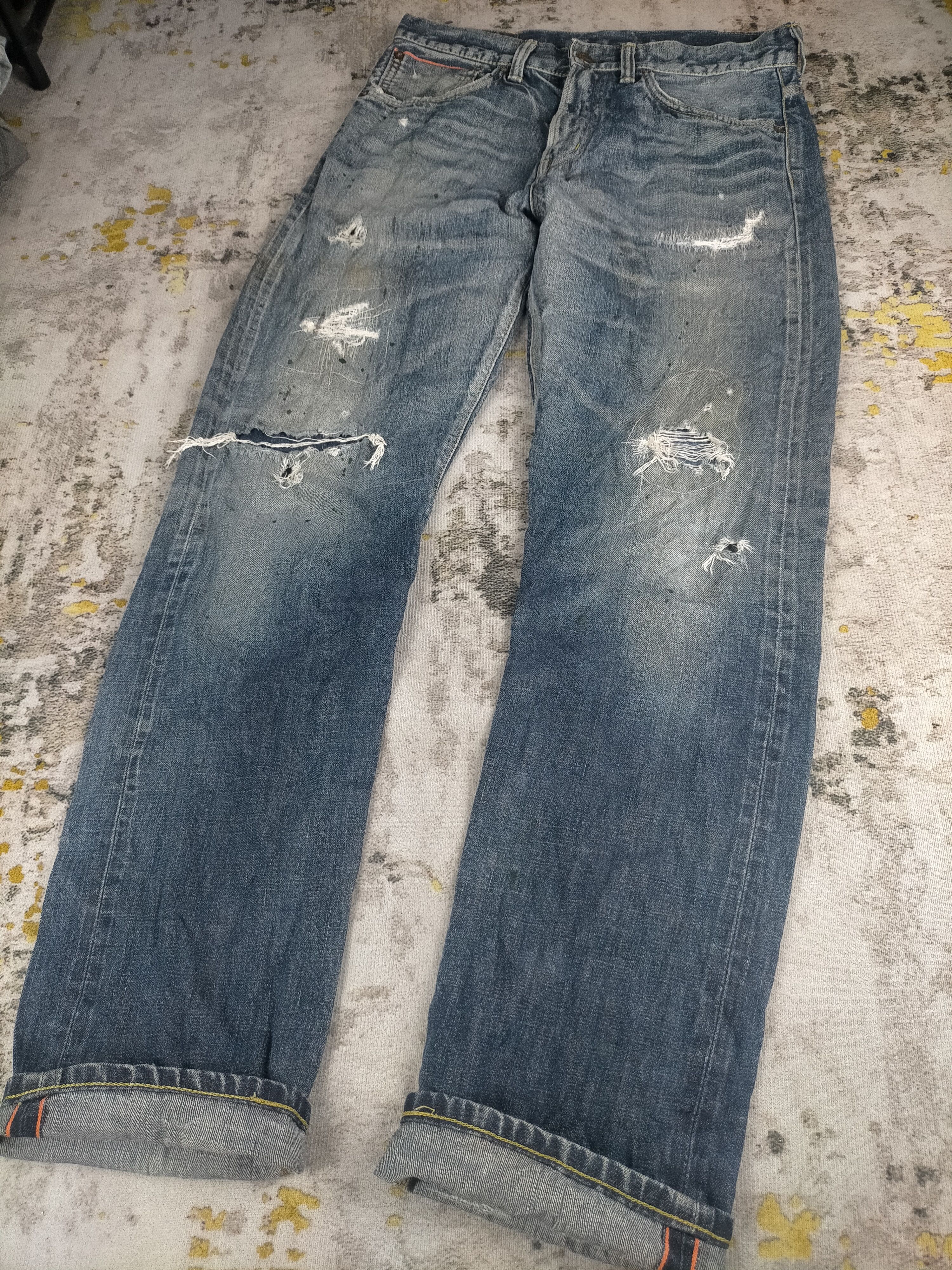 Edwin Vintage Edwin Grunge Selvedge Distressed Jeans Size US 30 / EU 46 - 2 Thumbnail