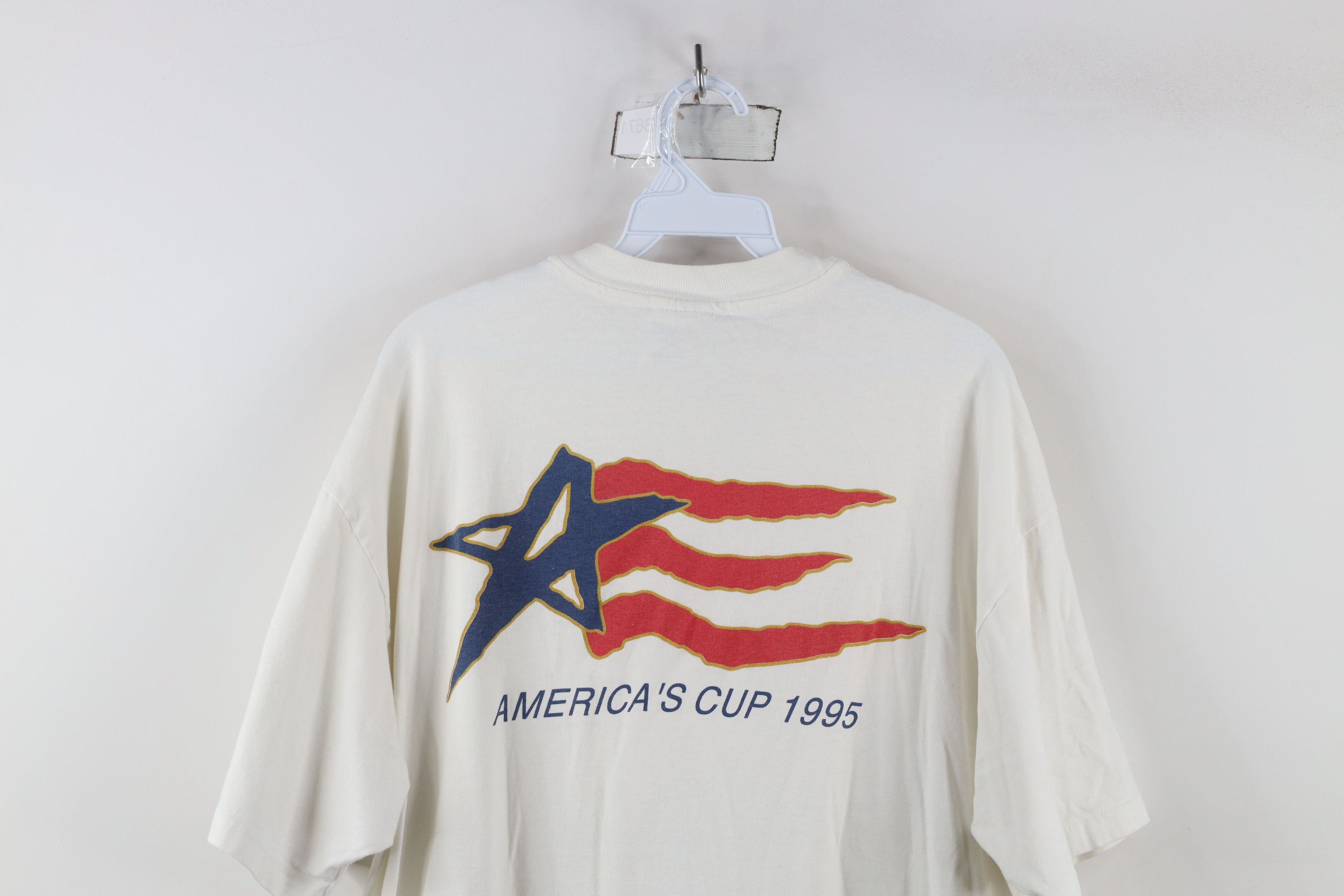 Vintage Vintage 90s 1995 America's Cup Sailboat Racing T-Shirt USA Size US XL / EU 56 / 4 - 13 Thumbnail