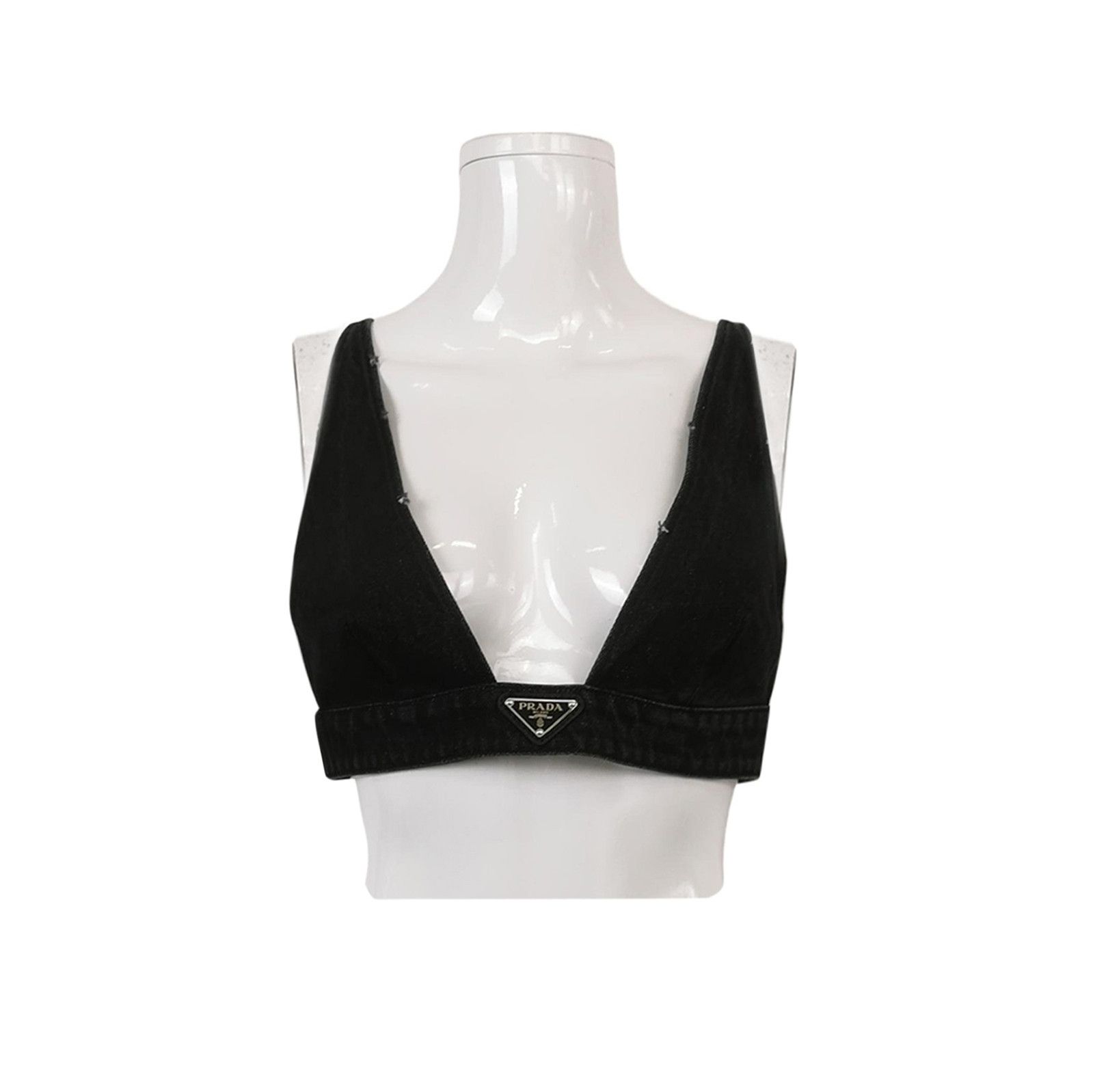 Prada Prada Triangle Logo Cotton Black Vest 0089 Size M / US 6-8 / IT 42-44 - 1 Thumbnail