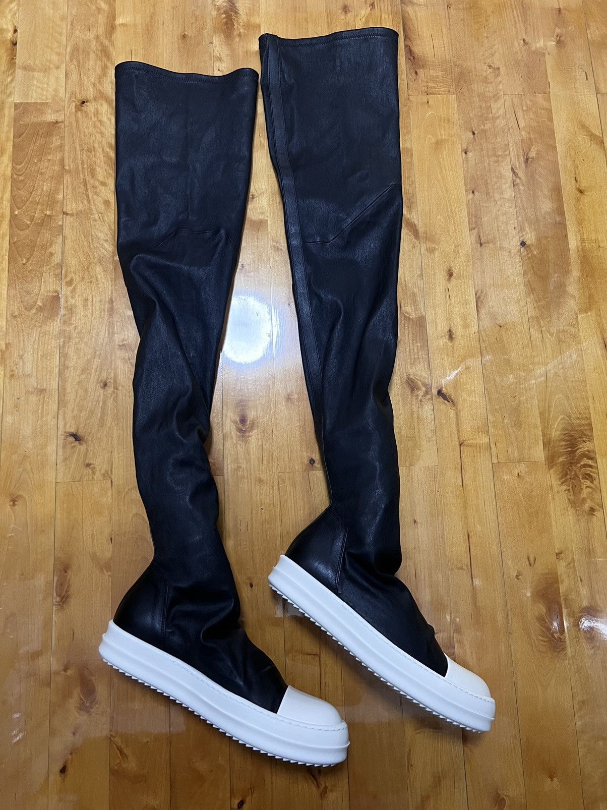 Rick Owens Rick owens mainline leather thigh high stocking sz 40 Size US 10 / IT 40 - 4 Thumbnail