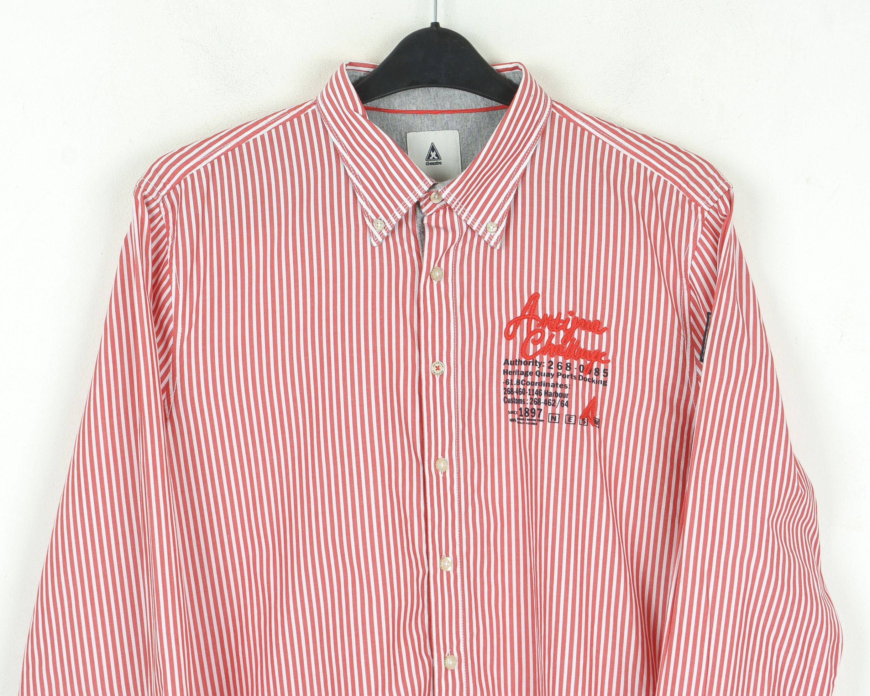 Other GAASTRA Casual Shirt Cotton Striped Long Sleeved Button Size US XL / EU 56 / 4 - 2 Thumbnail