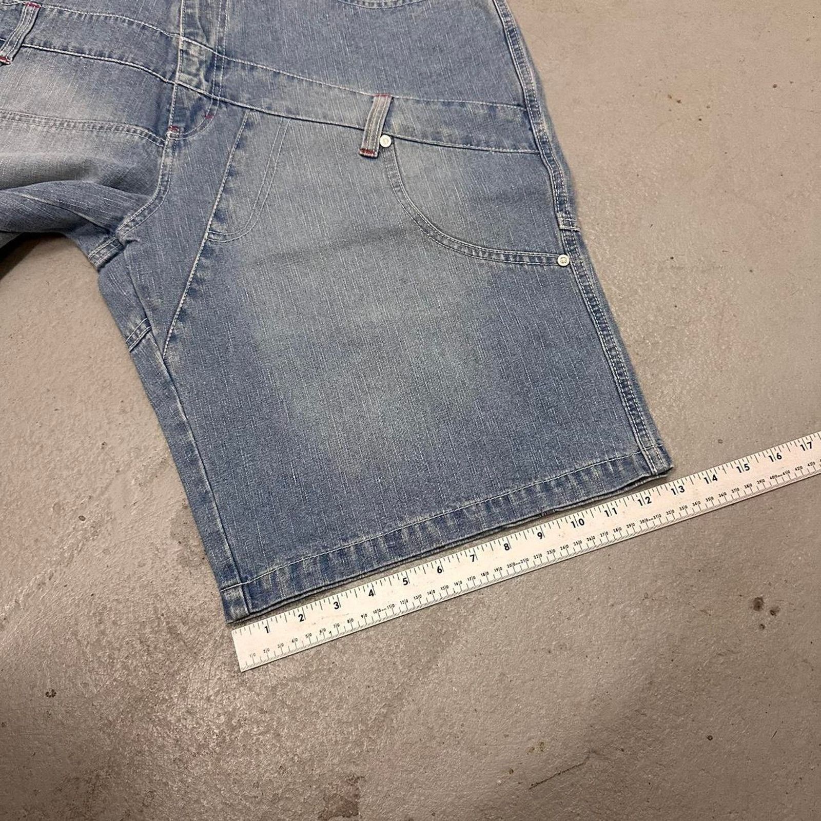 Vintage Vintage Baggy Y2k Urban Wide Leg DELF Wash Blue Short Men 36 Size US 36 / EU 52 - 8 Thumbnail
