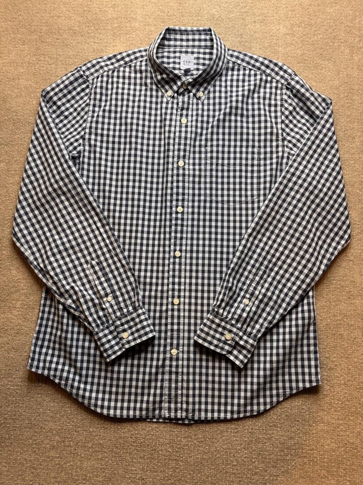 Gap Men's Gap Lg Blue Check LS Button-Up Shirt [729] Size US L / EU 52-54 / 3 - 2 Thumbnail