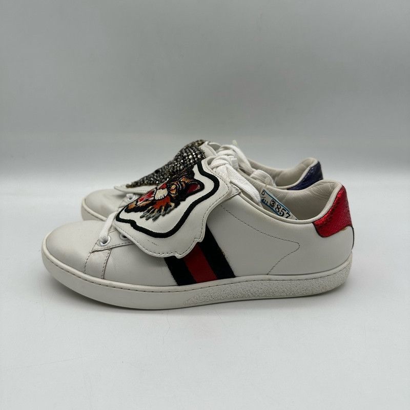 Gucci Gucci White Tiger Slip-On Casual Sneakers - Size US 5.5 / EU 38 - 3 Thumbnail