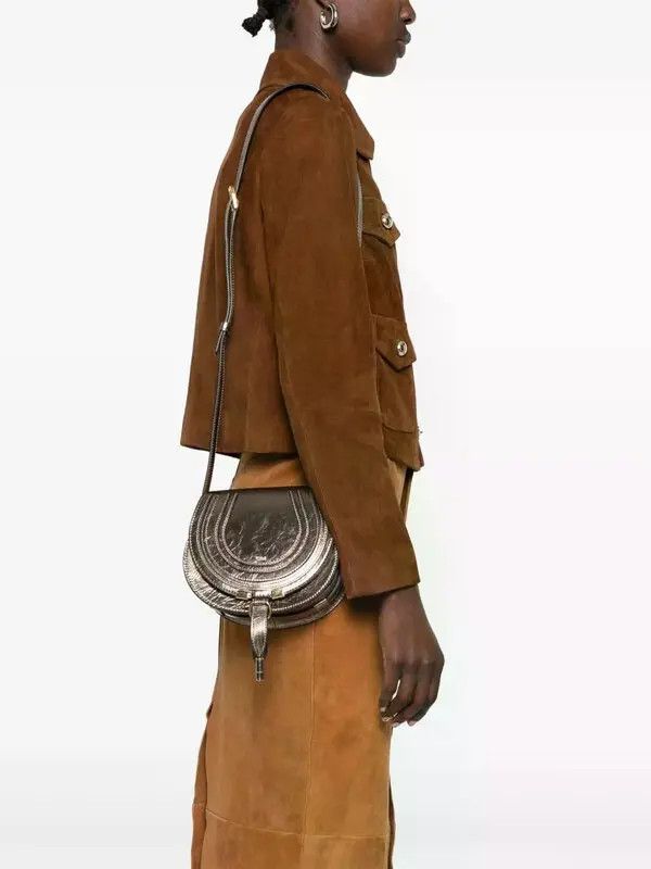 Chloe o1loc1c11125 Size: OS / Marcie Small Saddle Bag Shiny Grey Size ONE SIZE - 2 Thumbnail