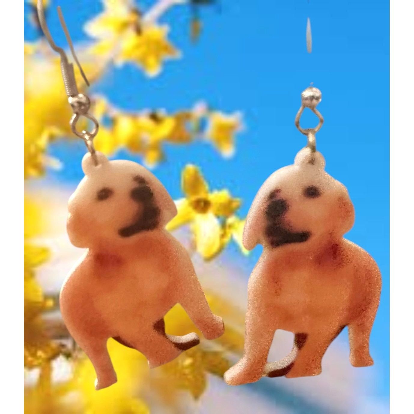 Handmade Golden Retriever Earrings Dangle Hooks Animal Rescue Dogs Ne Size ONE SIZE - 7 Thumbnail