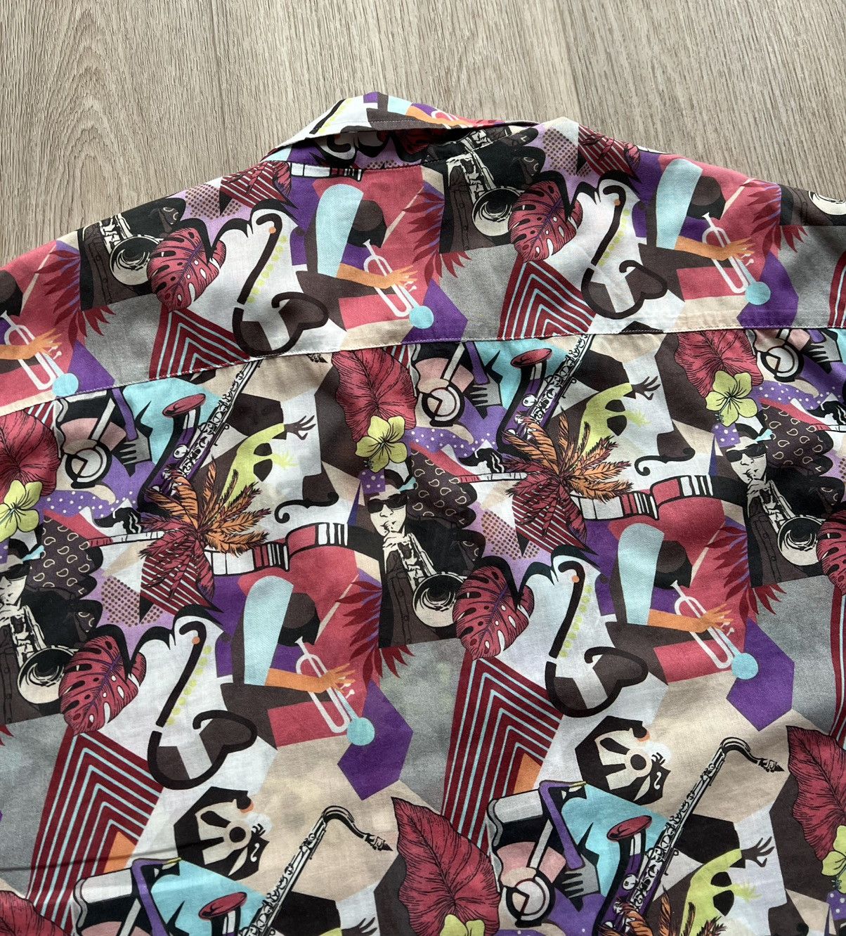 Eton × Vintage Vintage Eton Jazz Band Print Button Up Shirt Short Sleeve Size US XXL / EU 58 / 5 - 14 Thumbnail