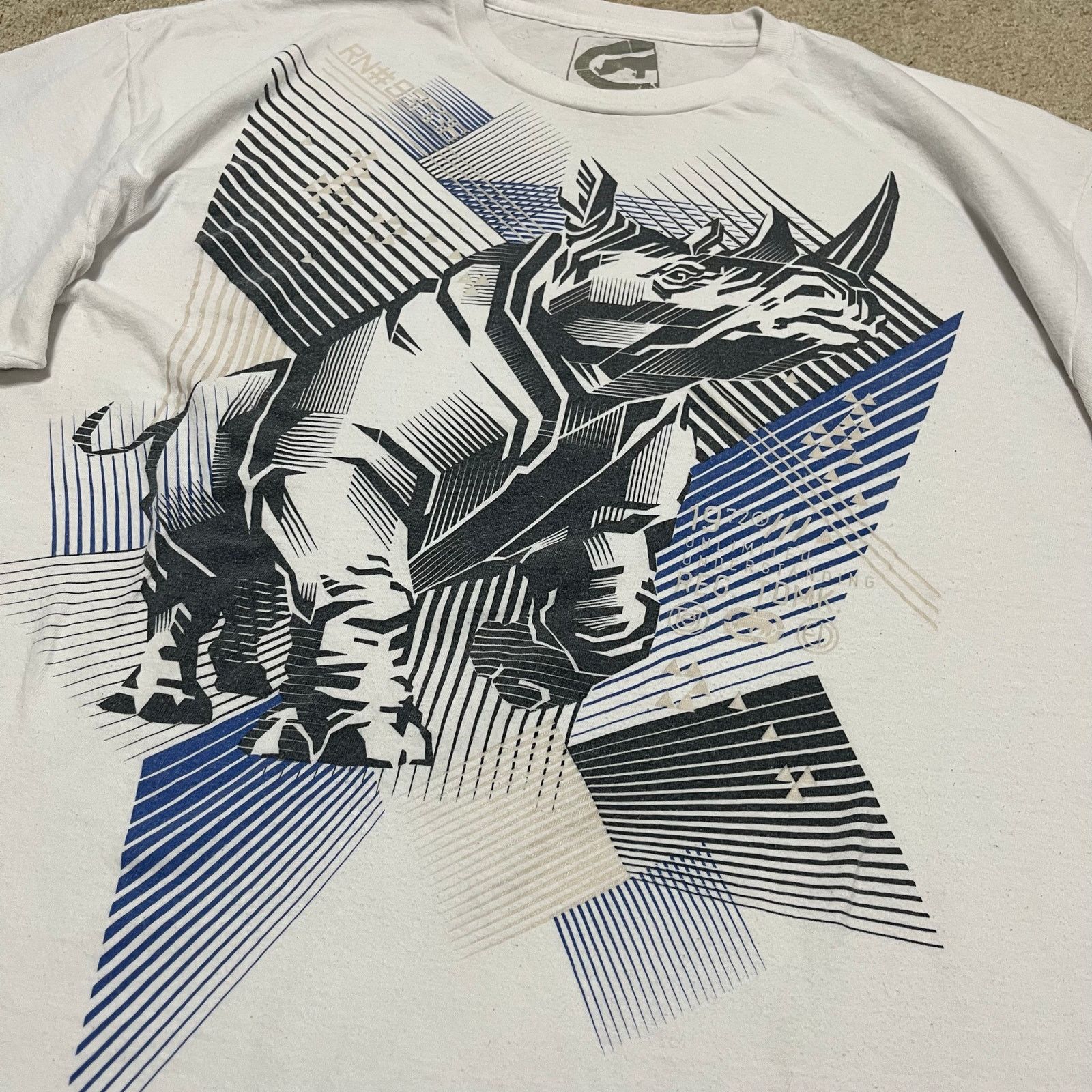 Ecko Unltd. Ecko Unltd Y2K Skater Rhino Graphic White Shirt XL Size US XL / EU 56 / 4 - 4 Thumbnail