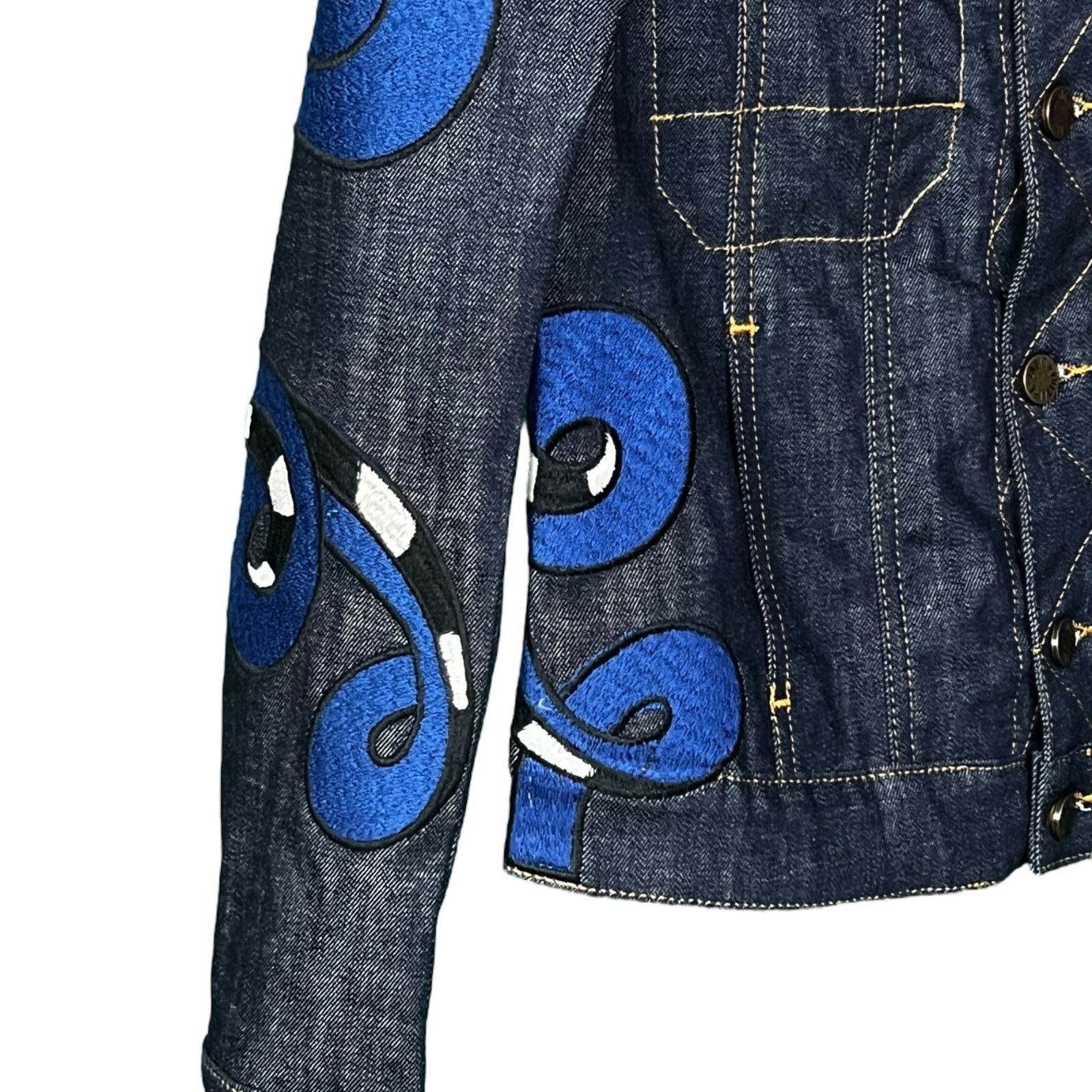 Zadig & Voltaire Zadig & Voltaire Women's XS Heart Snake Patch Denim Jacket Size XS / US 0-2 / IT 36-38 - 11 Thumbnail