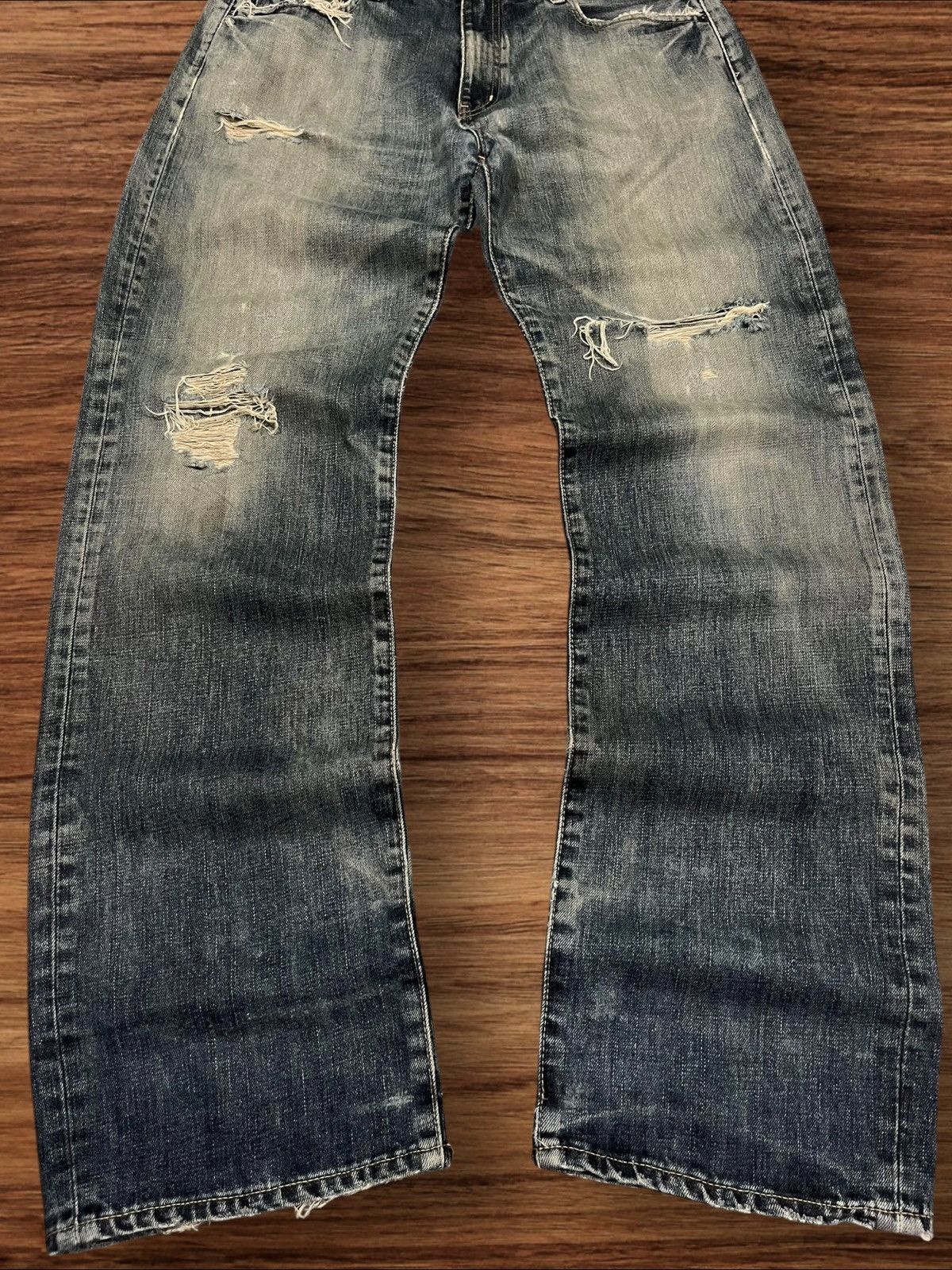 Jun Takahashi Vintage Japanese Brand Uniqlo Trash Ripped Classic Fit Jeans Size US 34 / EU 50 - 8 Thumbnail