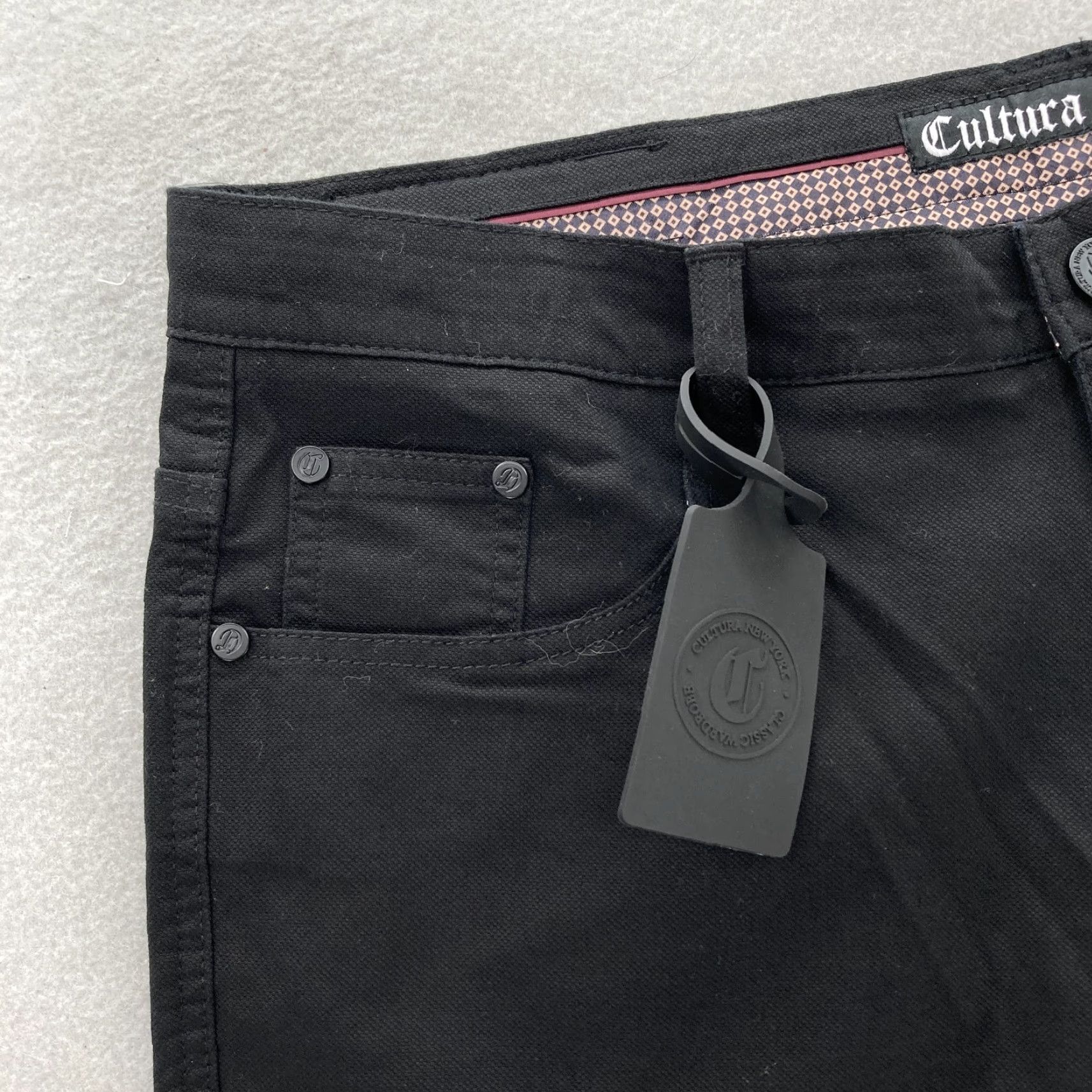 Vintage Cultura Pants Mens 34x30 Black Classic Stretch Premium Modern Casual 5-Pocket Size US 34 / EU 50 - 3 Thumbnail