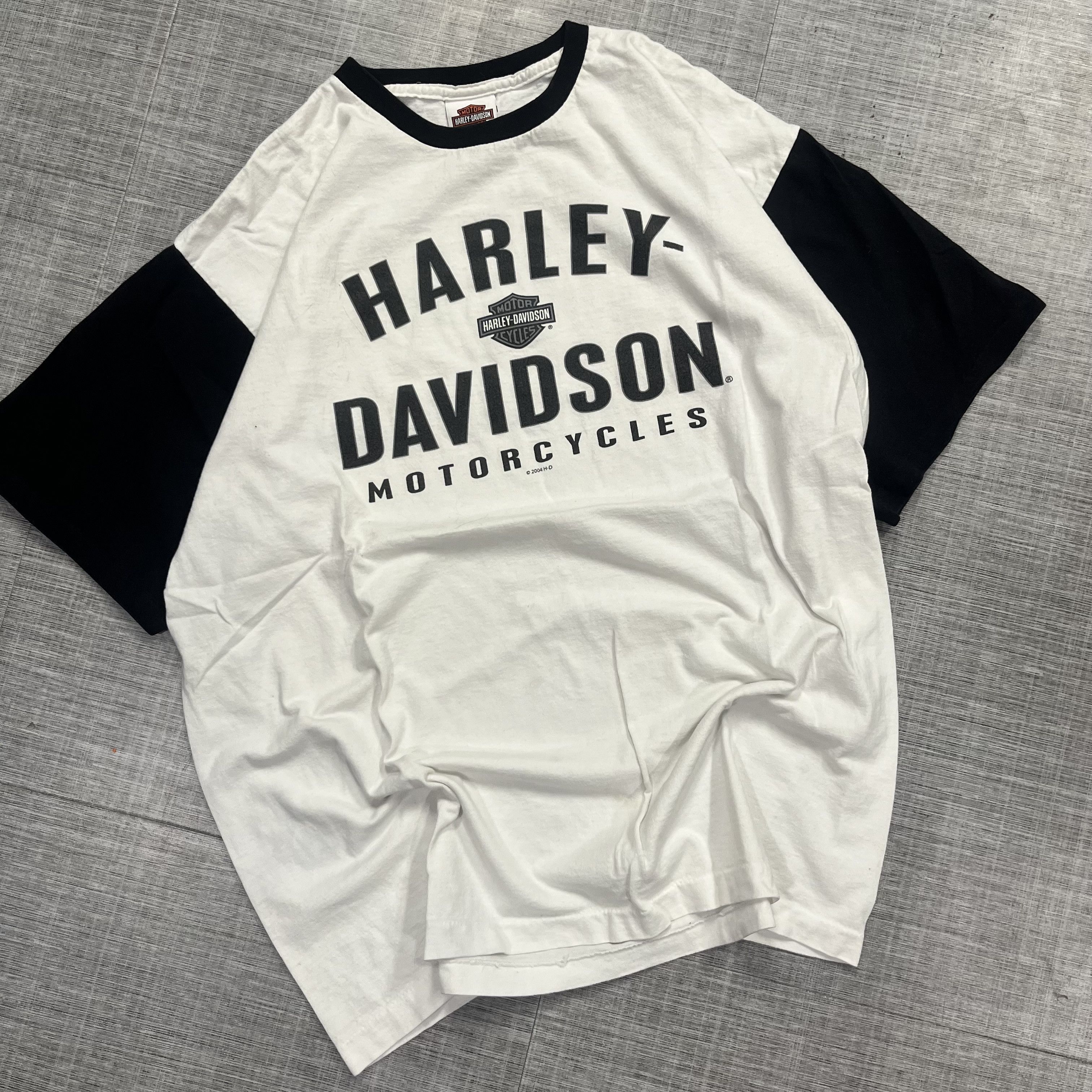 Harley Davidson × Vintage Crazy VTG Y2k Harley Davidson 2 tone tee Size US XL / EU 56 / 4 - 1 Thumbnail