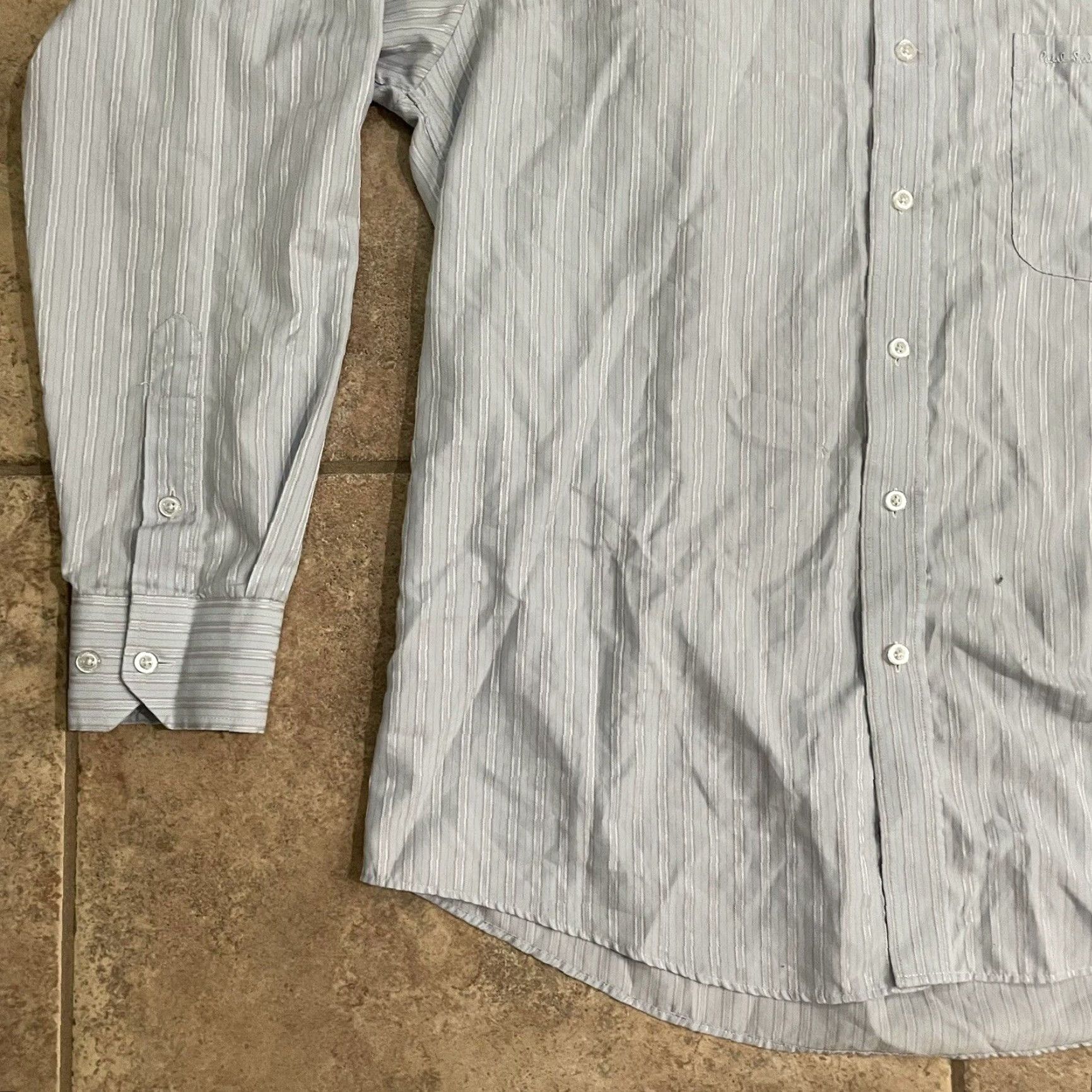 Paul Smith PAUL SMITH Dress Shirt Mens 17 Short Sleeve Multicolor London Vertical Stripe Button-Up Shirt 17 Mens Size 46R - 3 Thumbnail