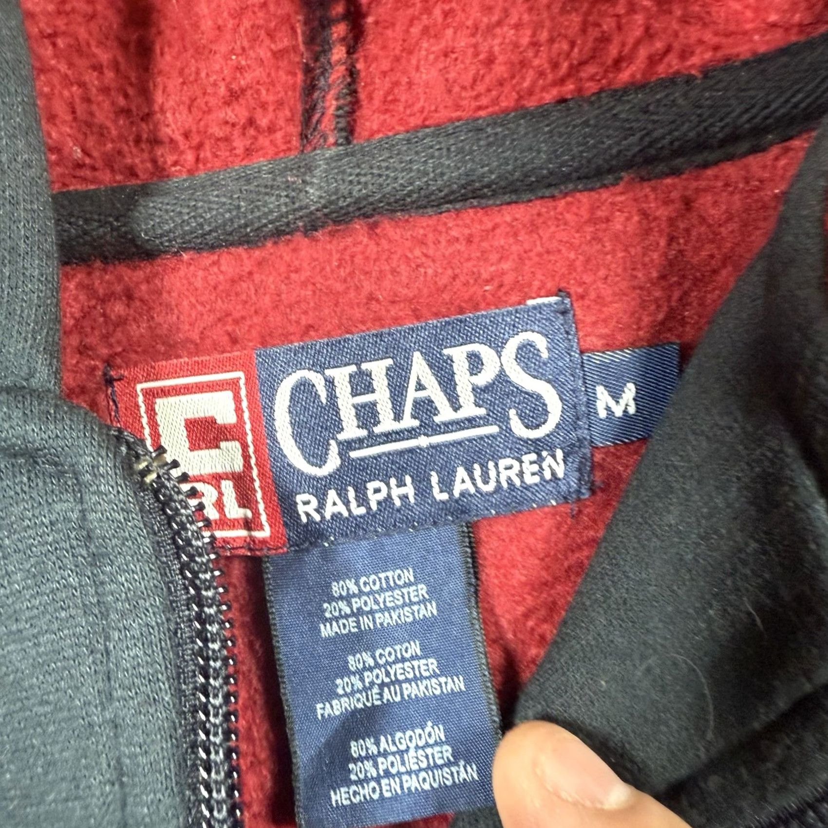 Chaps Chaps Hoodie Mens Medium Black Full Zip Embroidered Polo Size US M / EU 48-50 / 2 - 4 Thumbnail