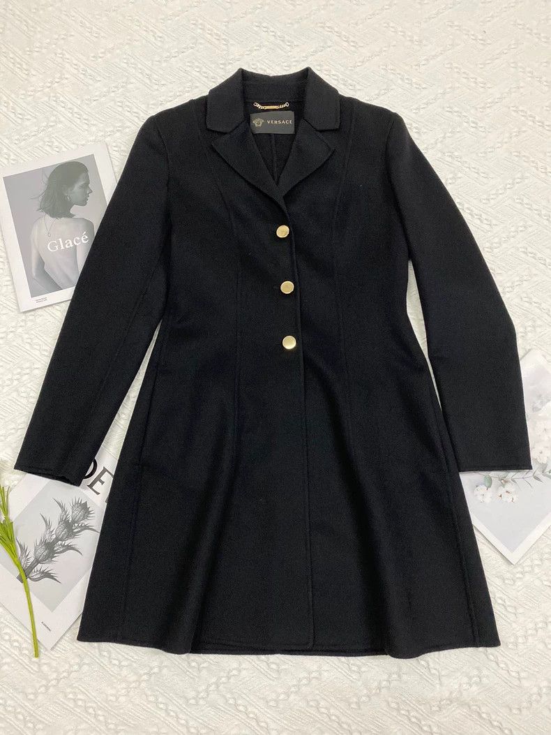 Versace Versace Women's reversible wool cashmere coat Size L / US 10 / IT 46 - 1 Thumbnail