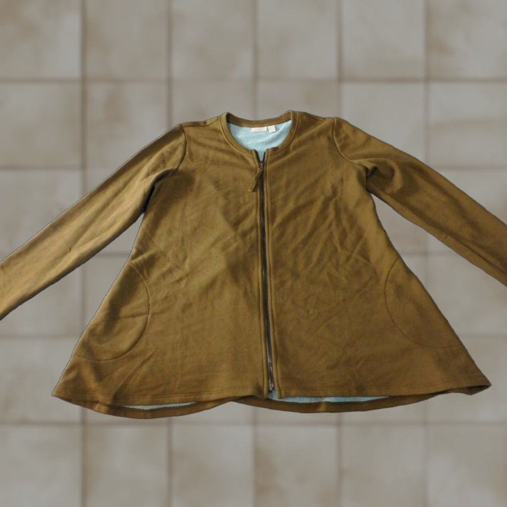 Vintage LOGO by Lori Goldstein Jacket Green Women Zip stretch knit logo long sleeve Mid-Length Regular Size M Size M / US 6-8 / IT 42-44 - 1 Thumbnail